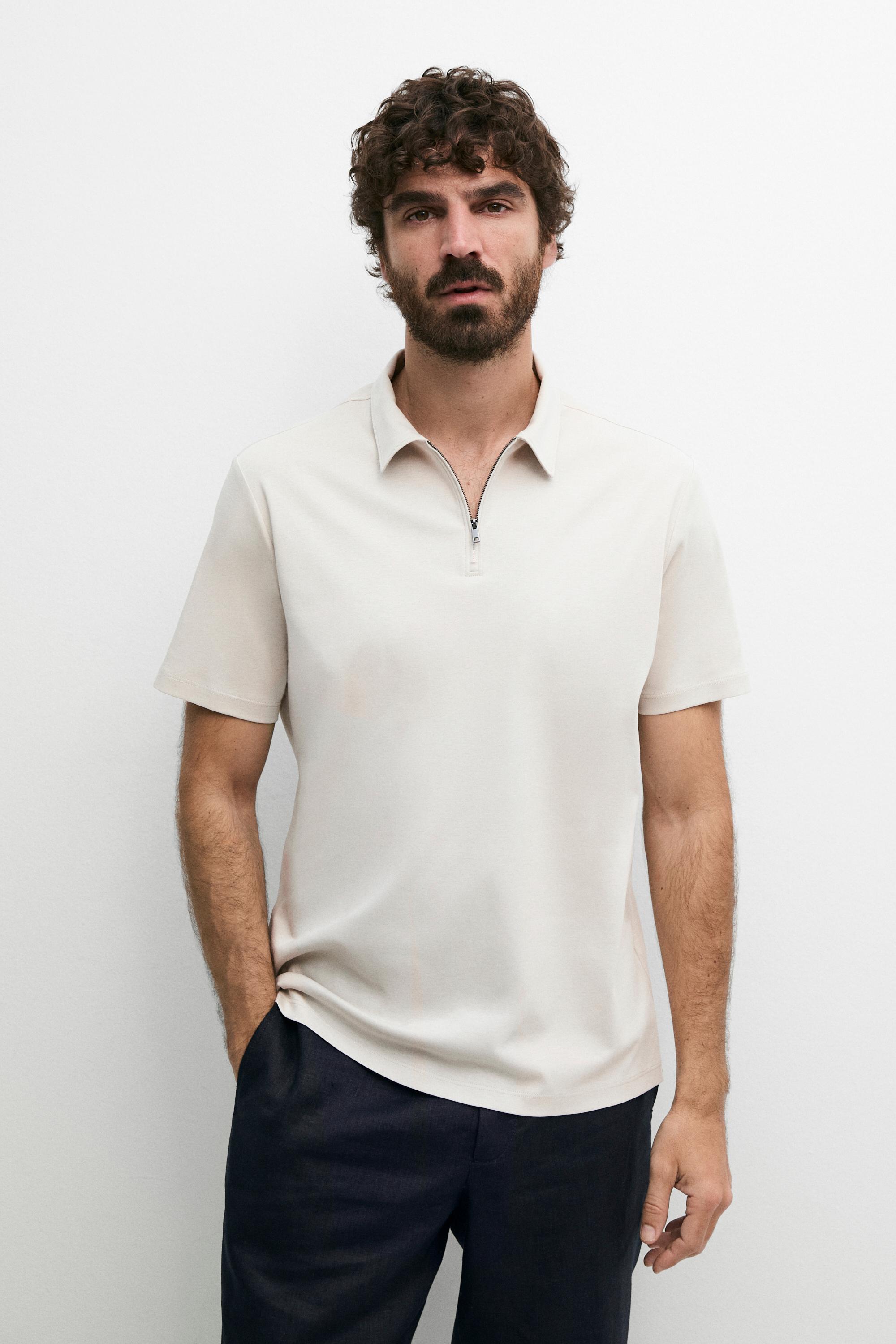 Polo 100 % coton avec détail zippé