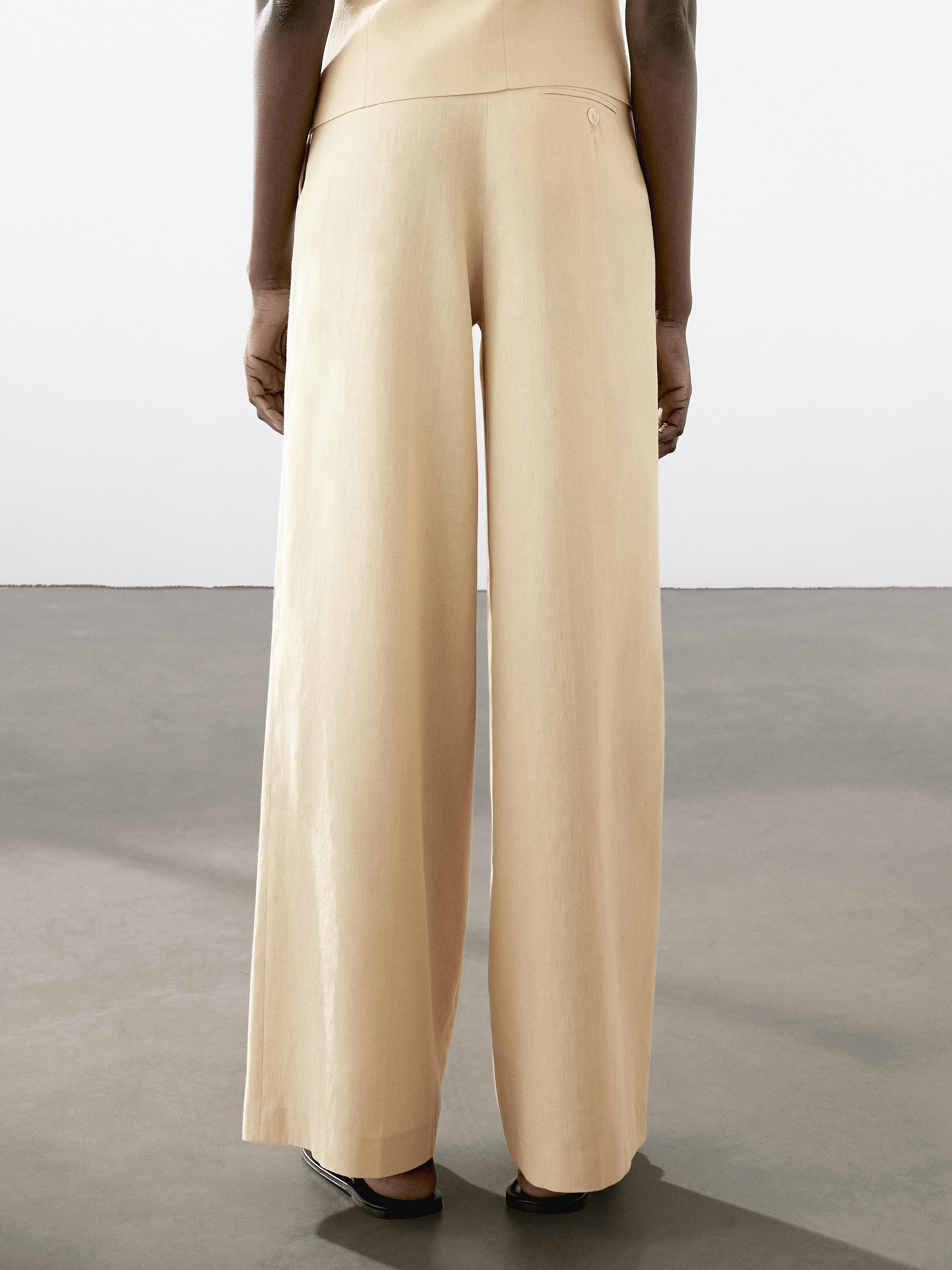 Pantalón traje mezcla lino