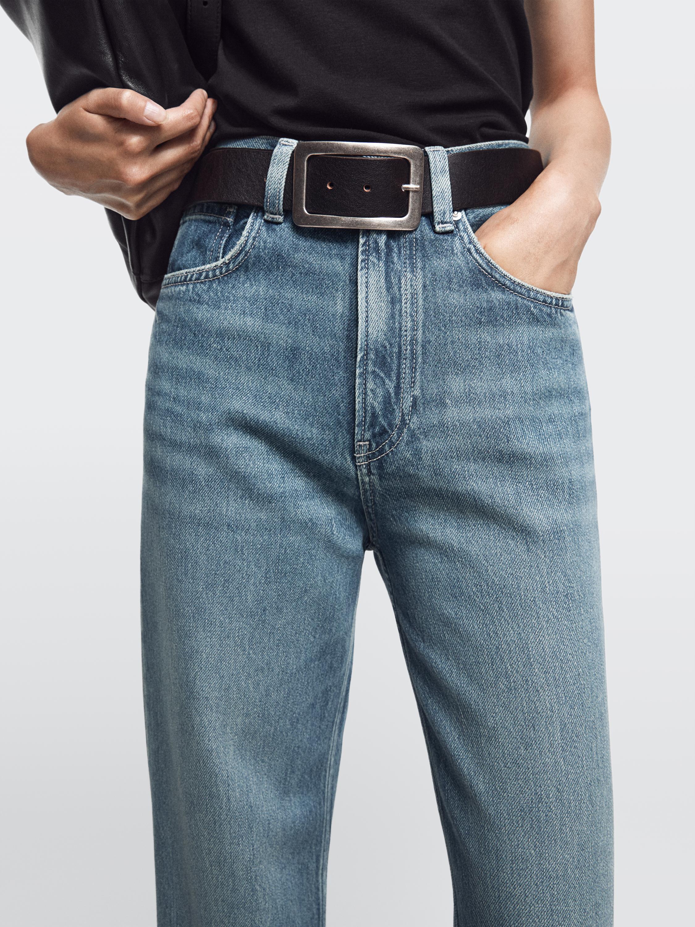 High-waist wide-leg jeans — MEDIUM BLUE
