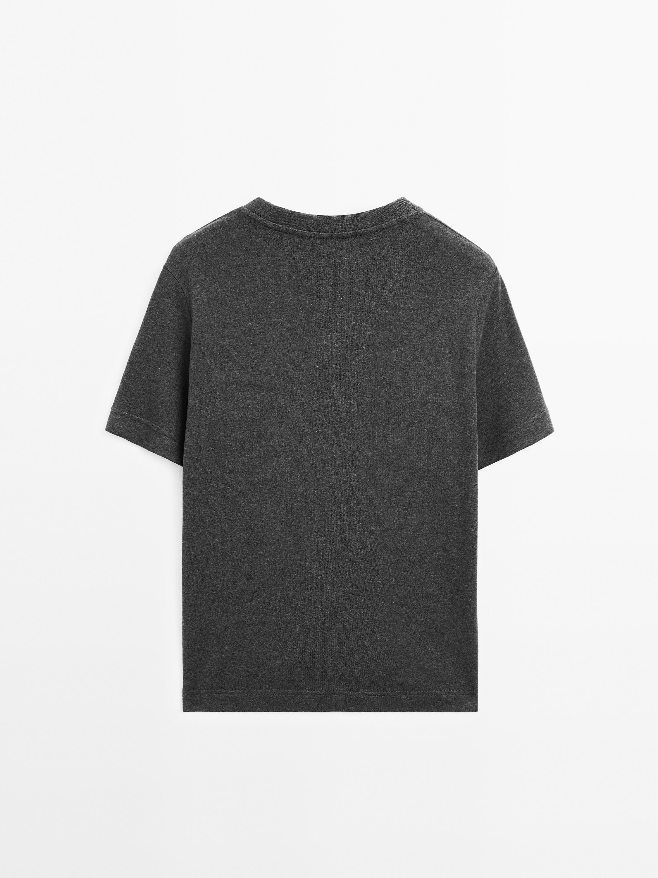 100% cotton interlock crew neck T-shirt — ANTHRACITE GREY