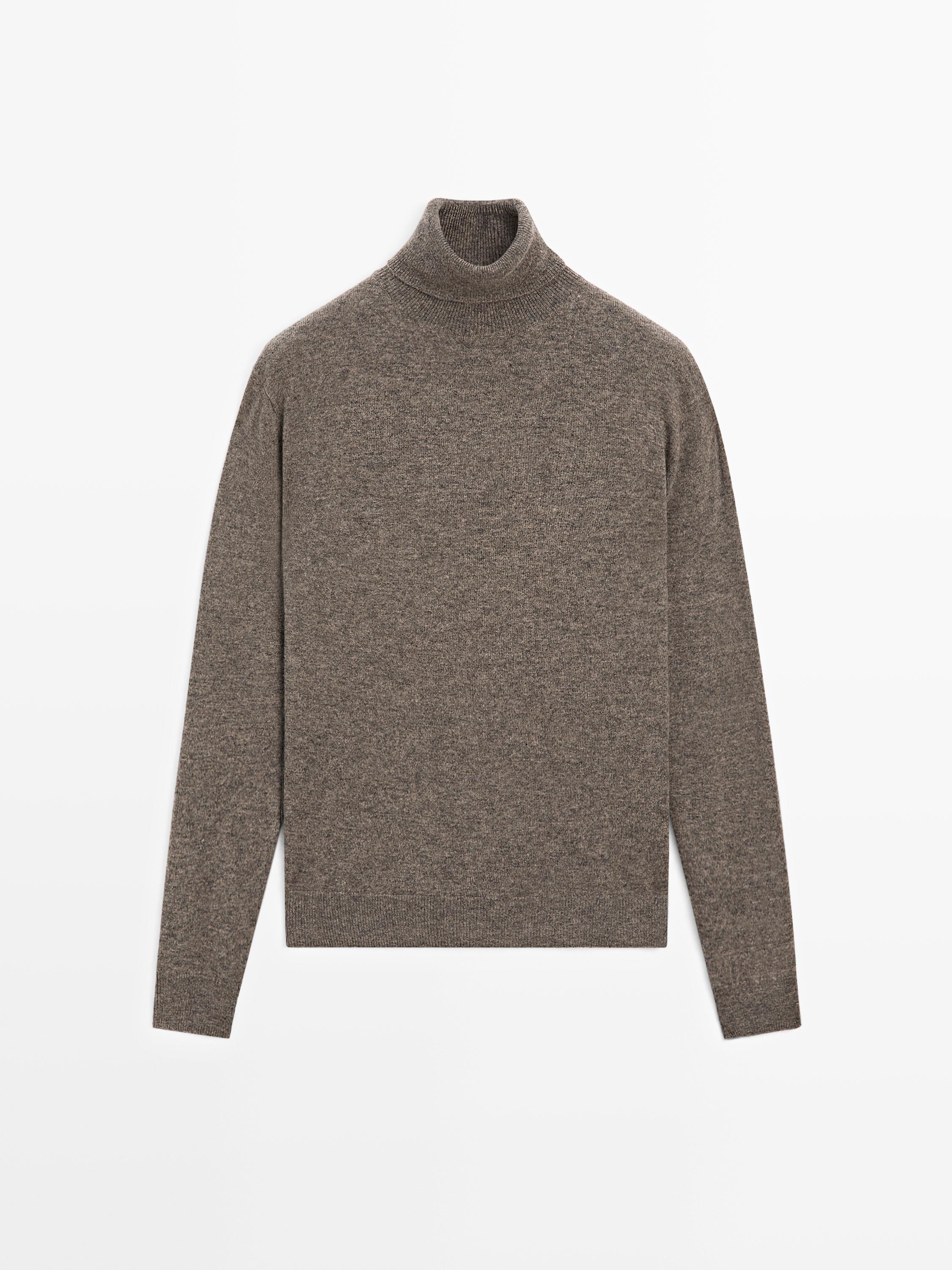 Rollkragenpullover aus Wollmischgewebe