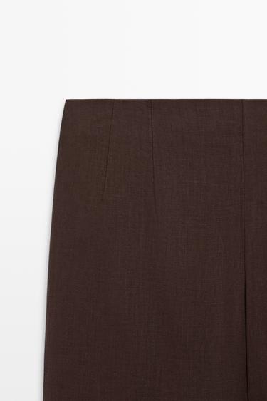 100% linen flowing pants — BROWN 9