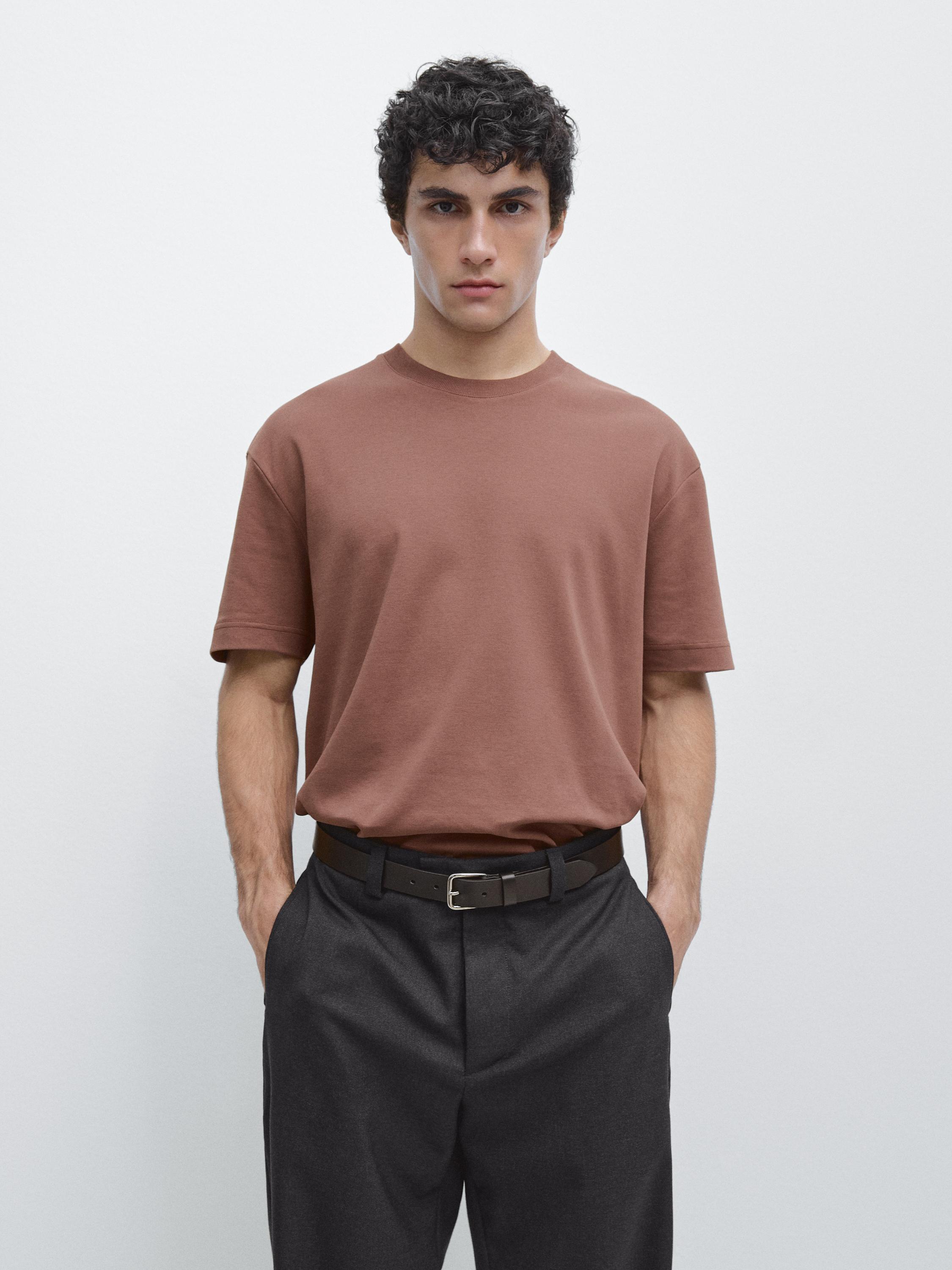 100% cotton short sleeve T-shirt — TERRA-COTTA