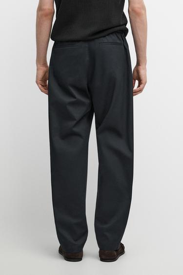 Cotton blend jogger fit pants — NAVY BLUE 5