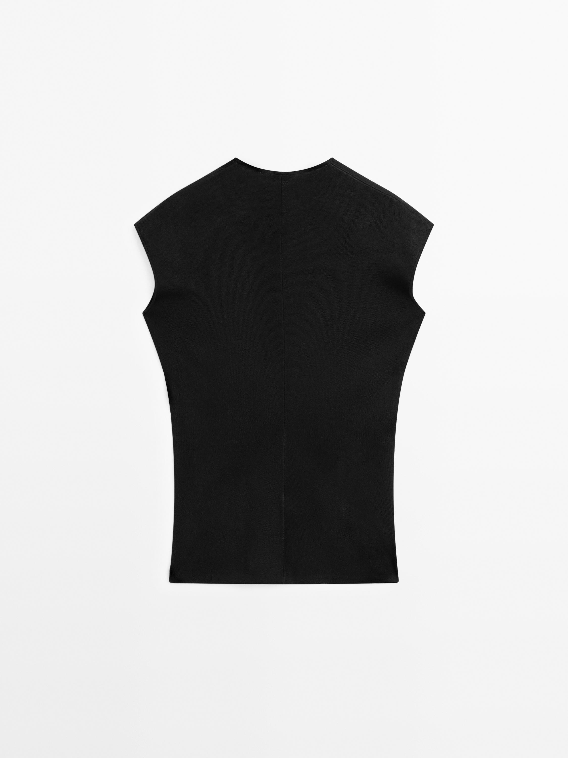 V-neck knit top