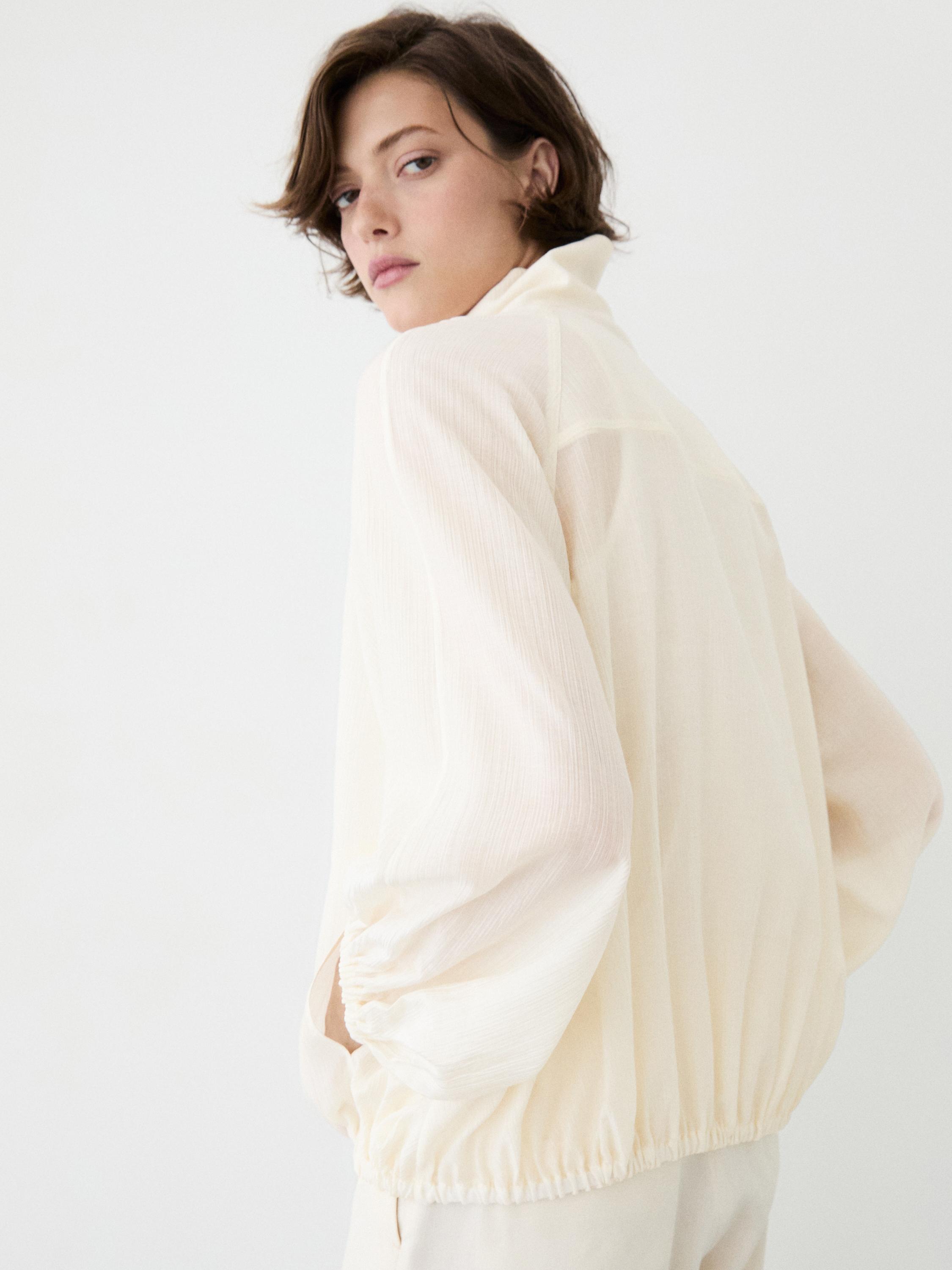 Şeffaf bomber ceket