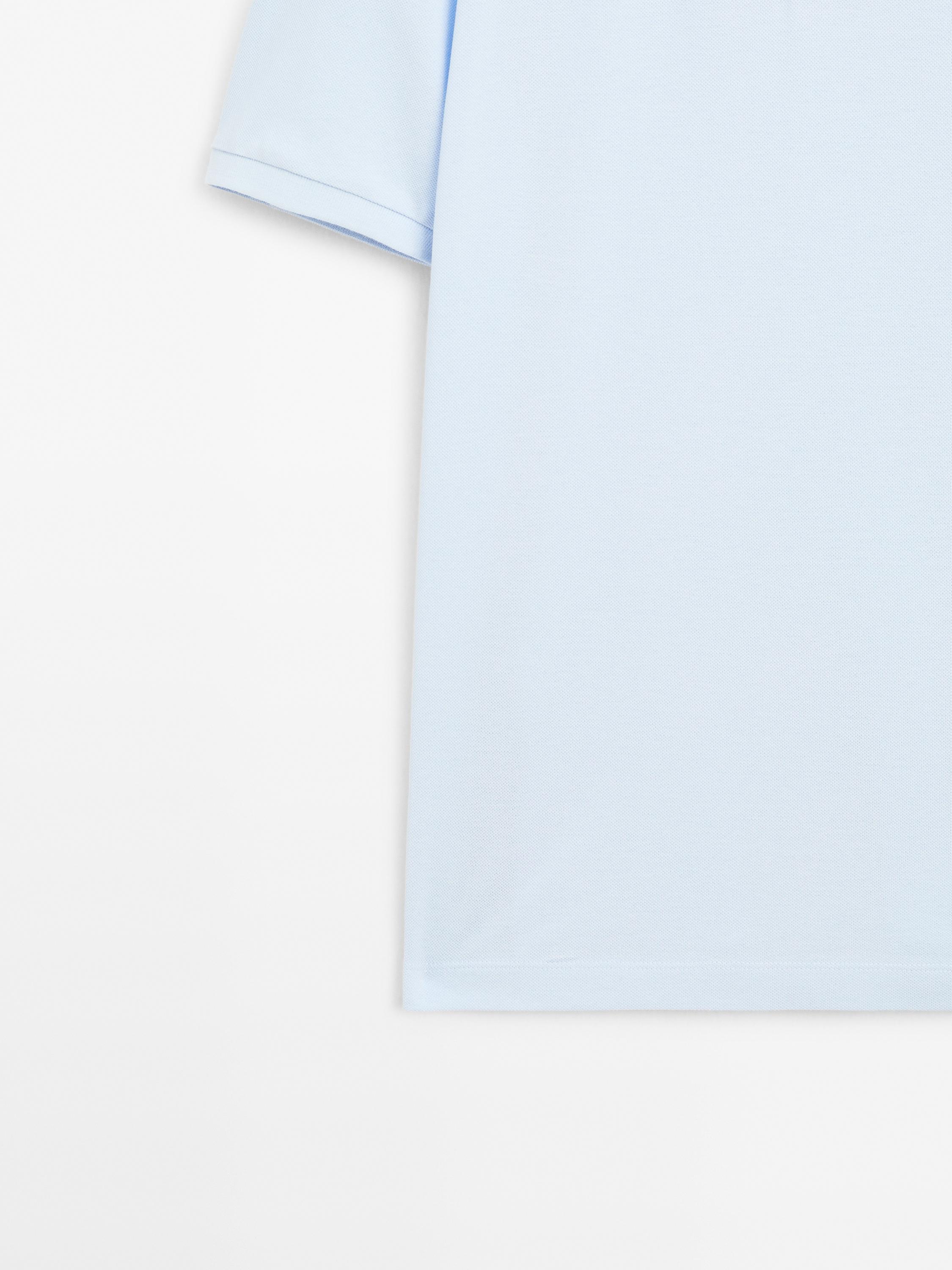 Micro textured piqué cotton polo shirt