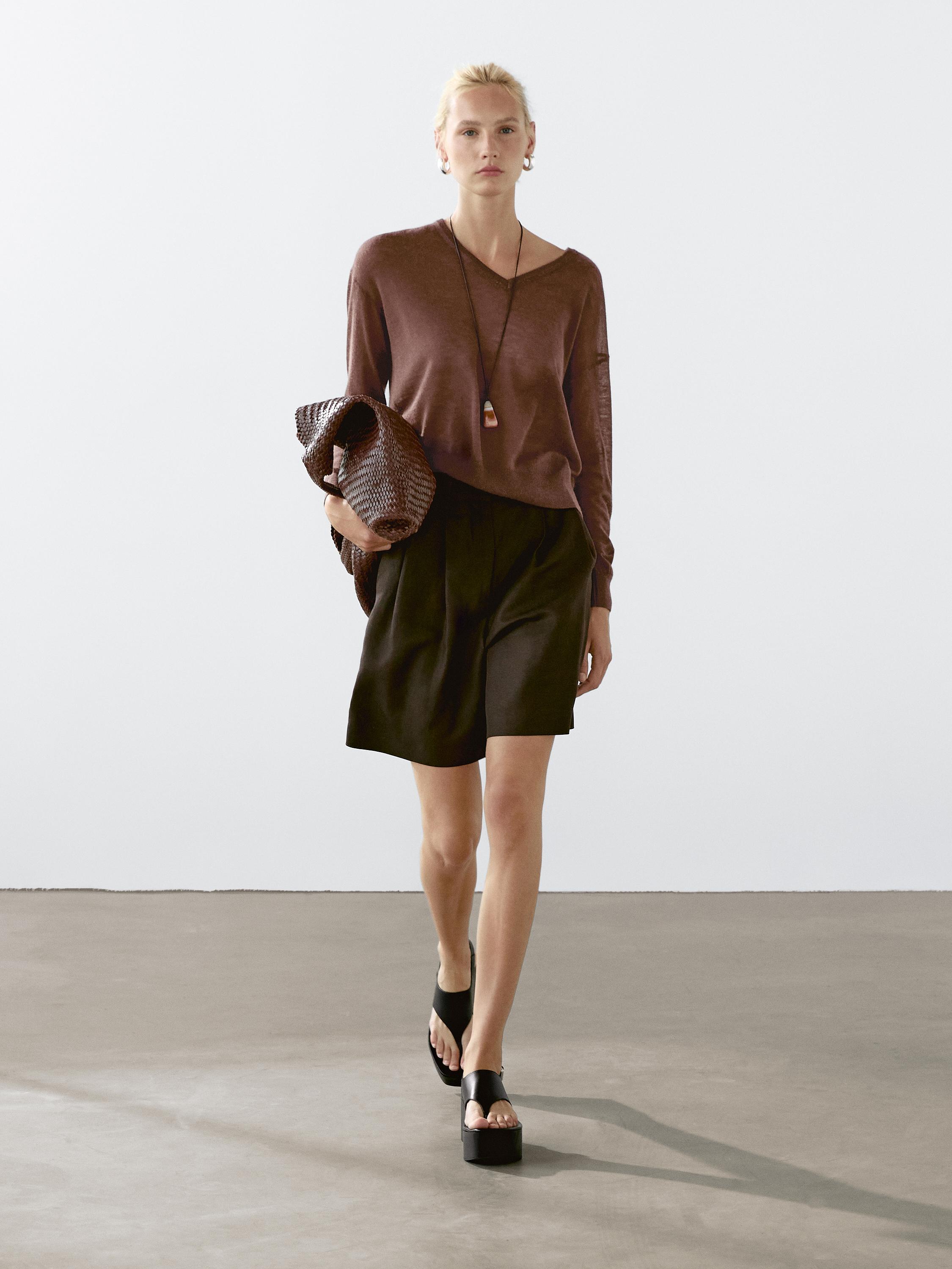 Fine-stitch jersey 100% cashmere