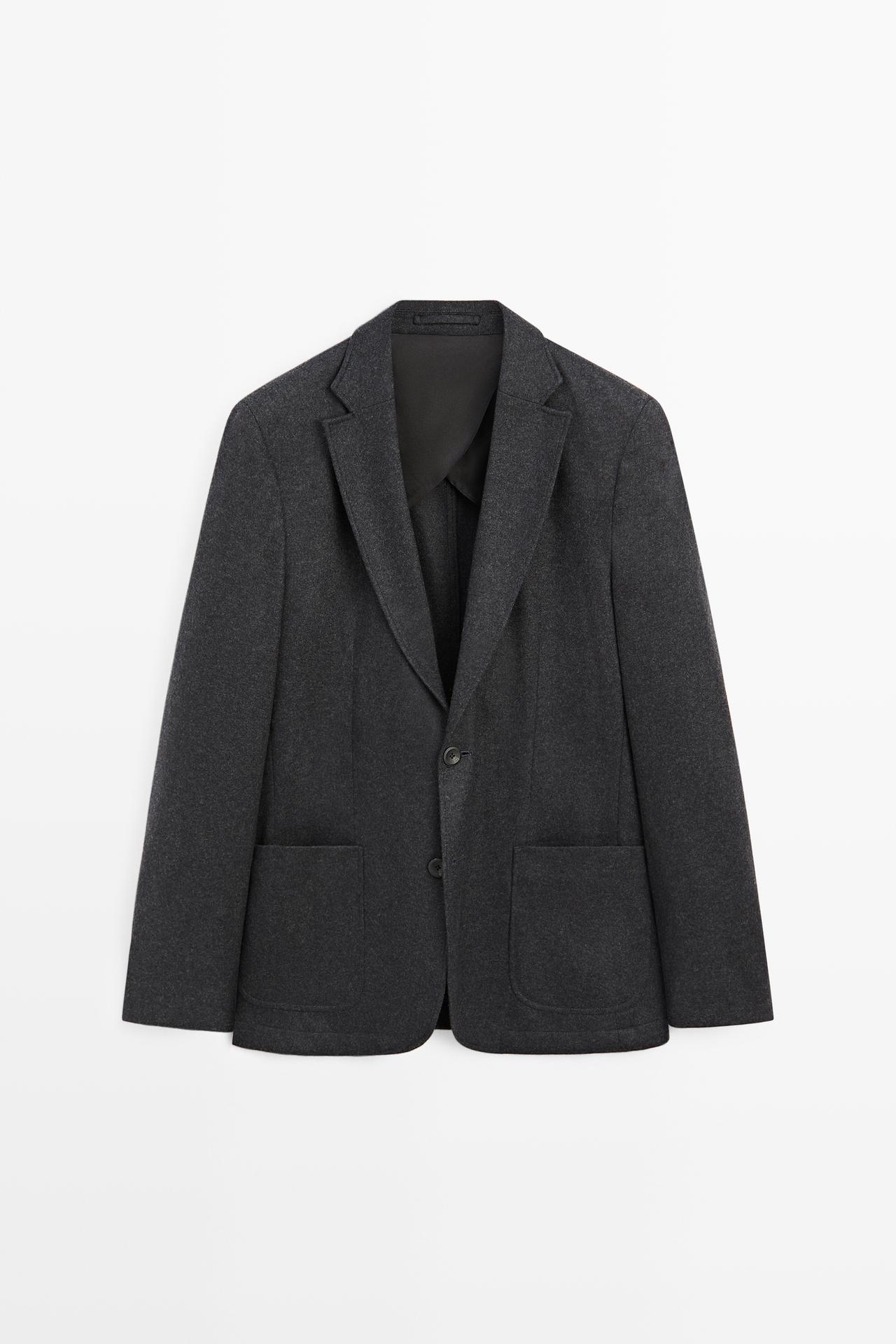 100% wool suit blazer — GREY