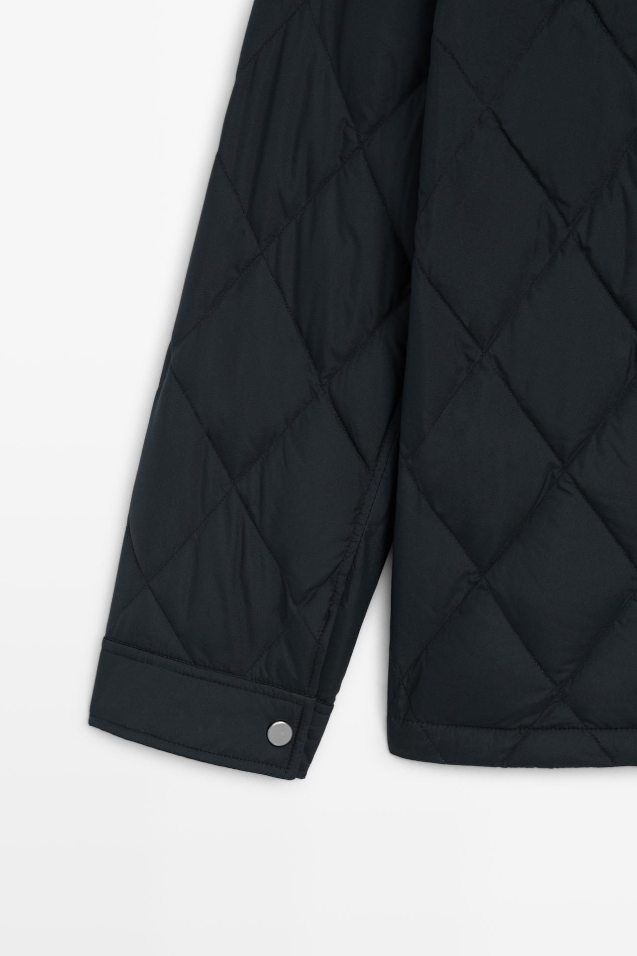 Down jacket with button detail — DARK BLUE
