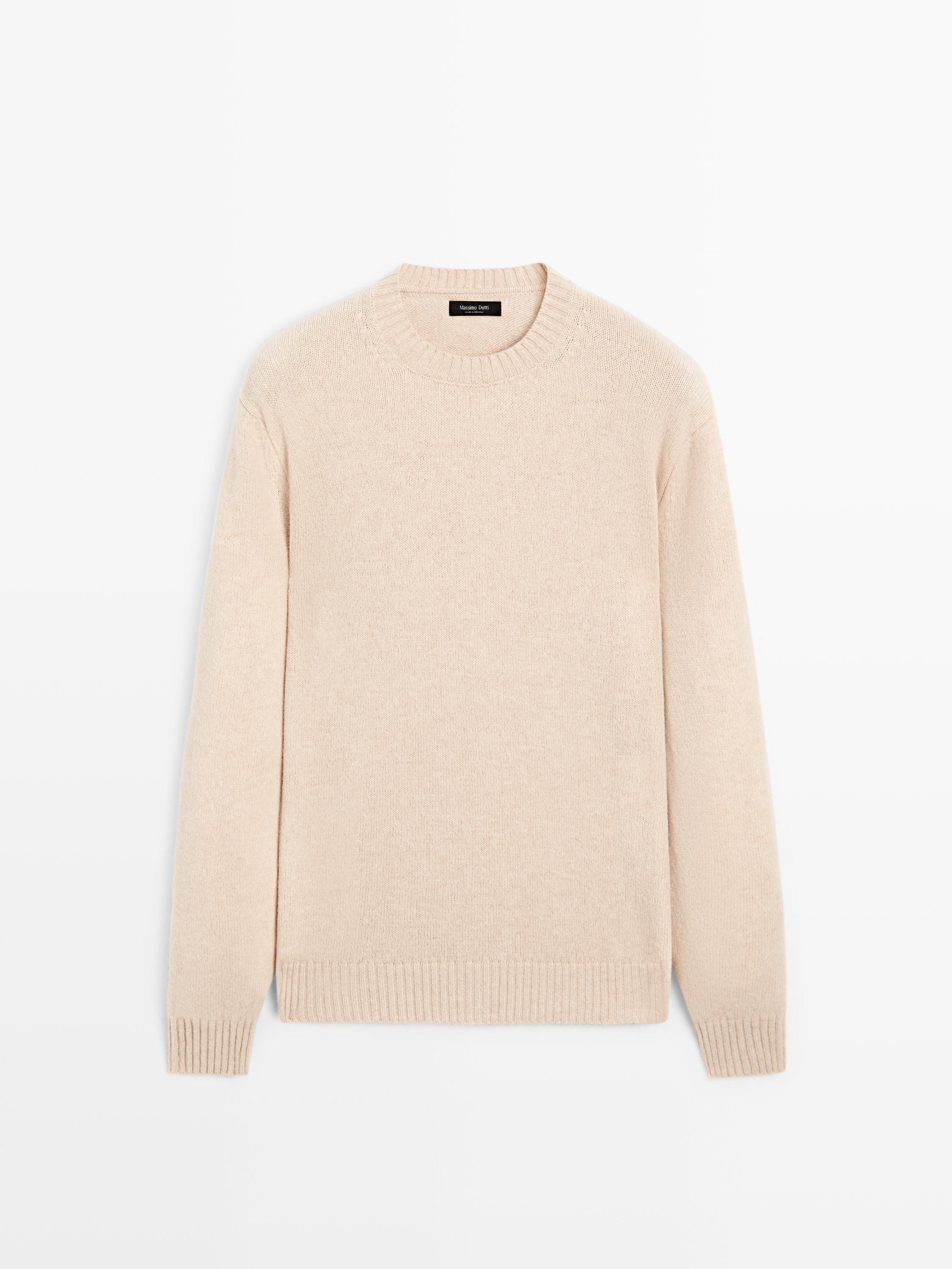 Wool blend crew neck sweater