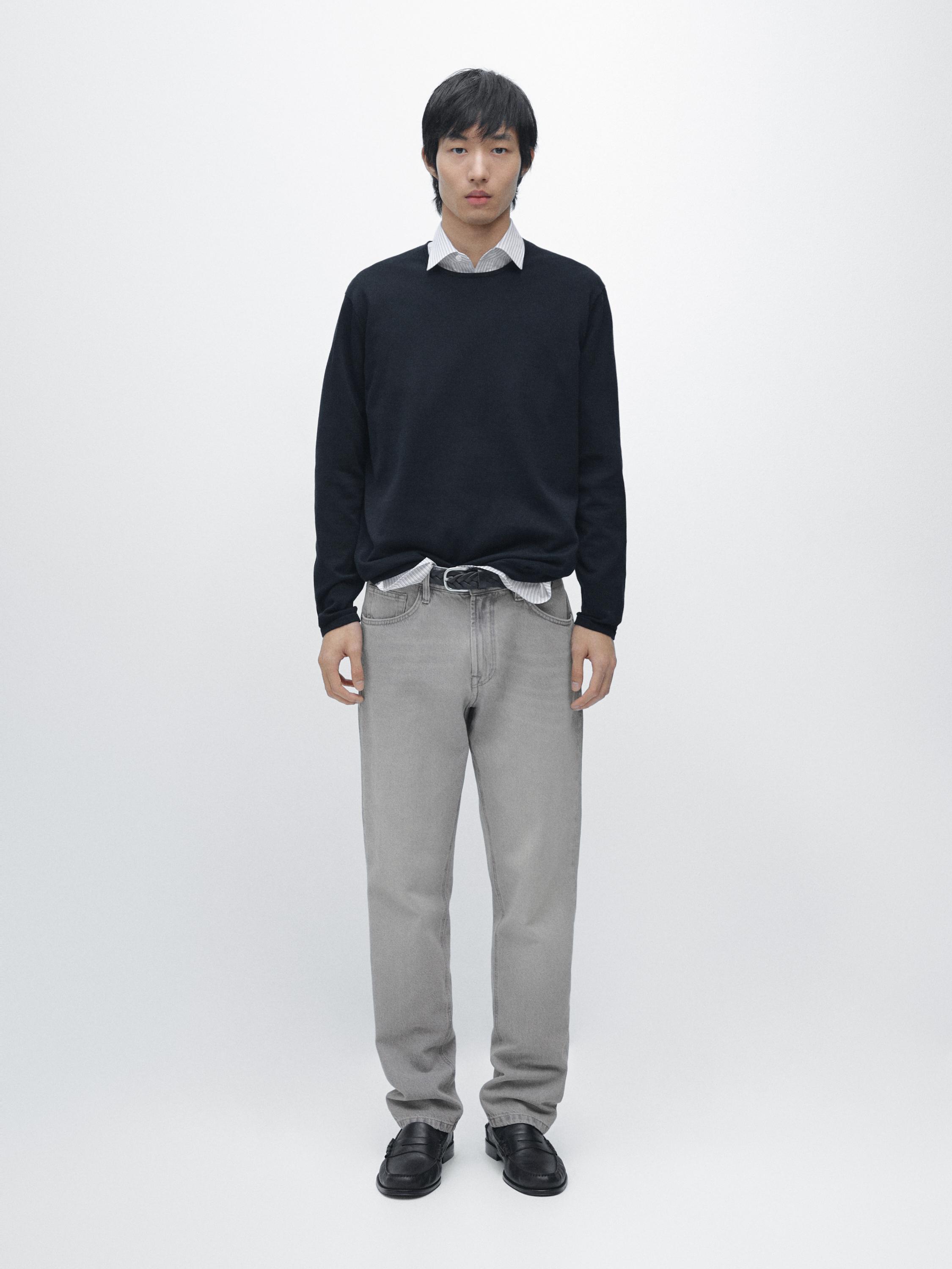 Pullover in maglia a collo rotondo di cotone