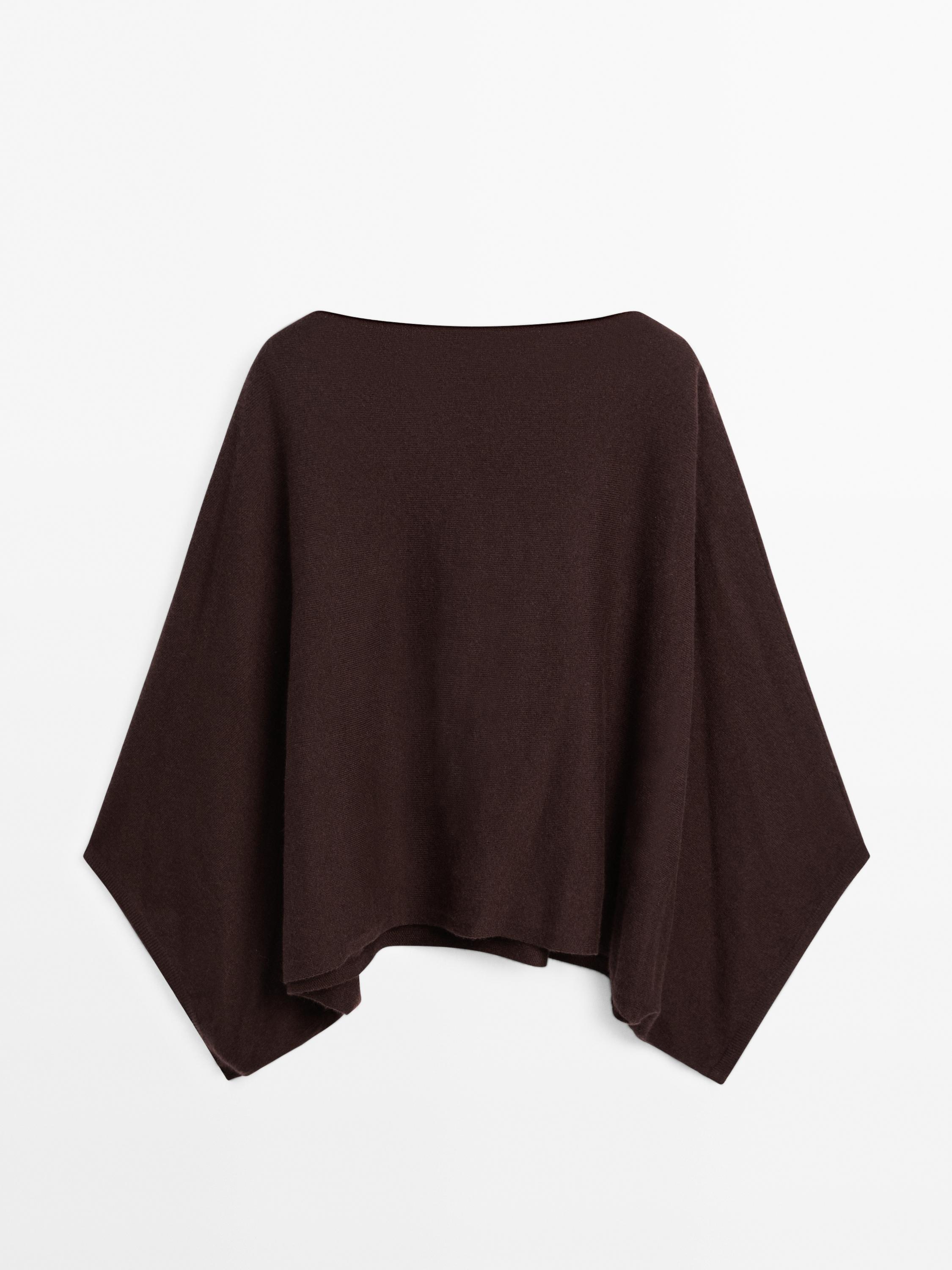 Kurzes Strickcape aus 100 % Kaschmir