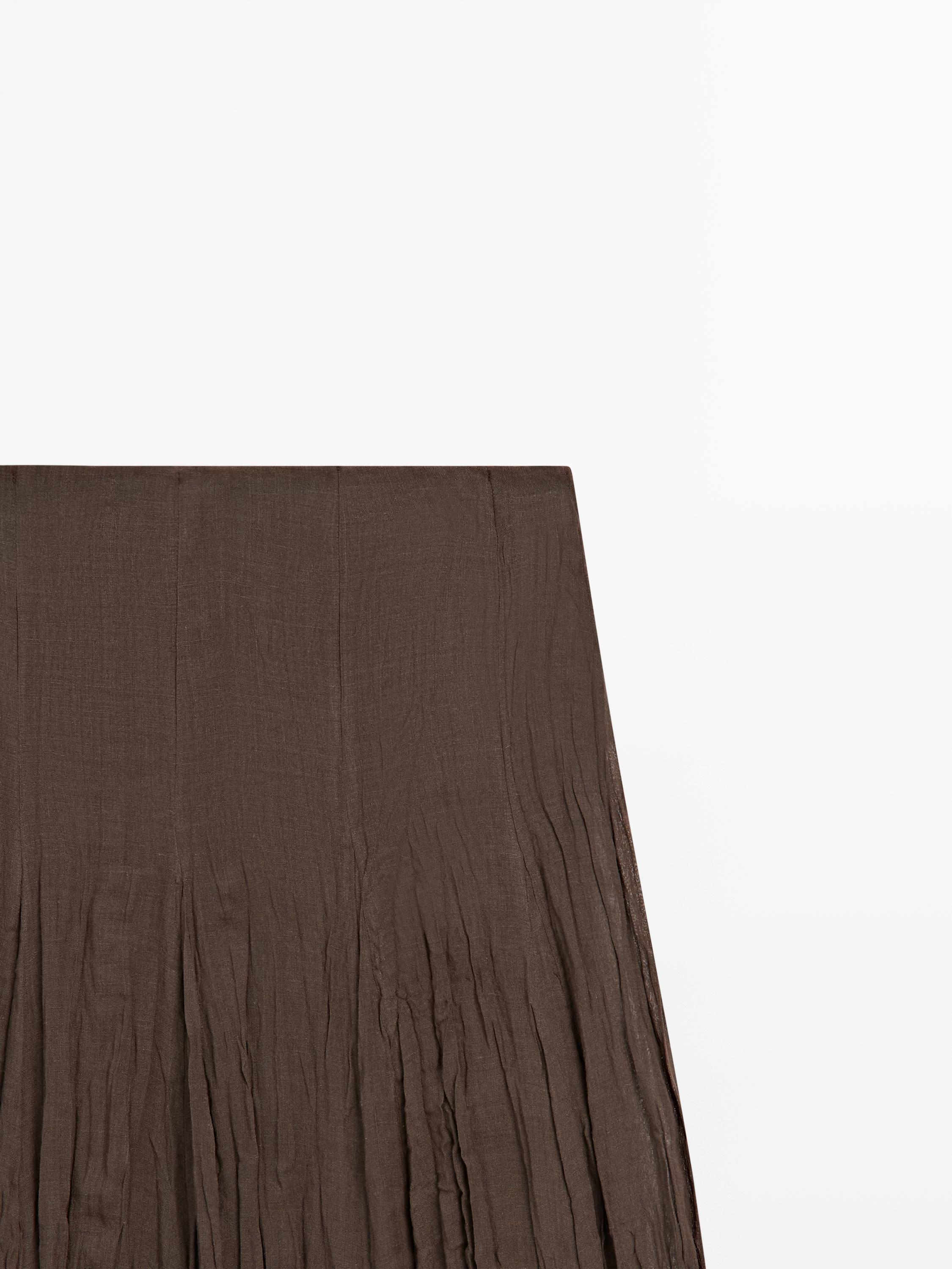 Flowing godet midi skirt — Chocolate