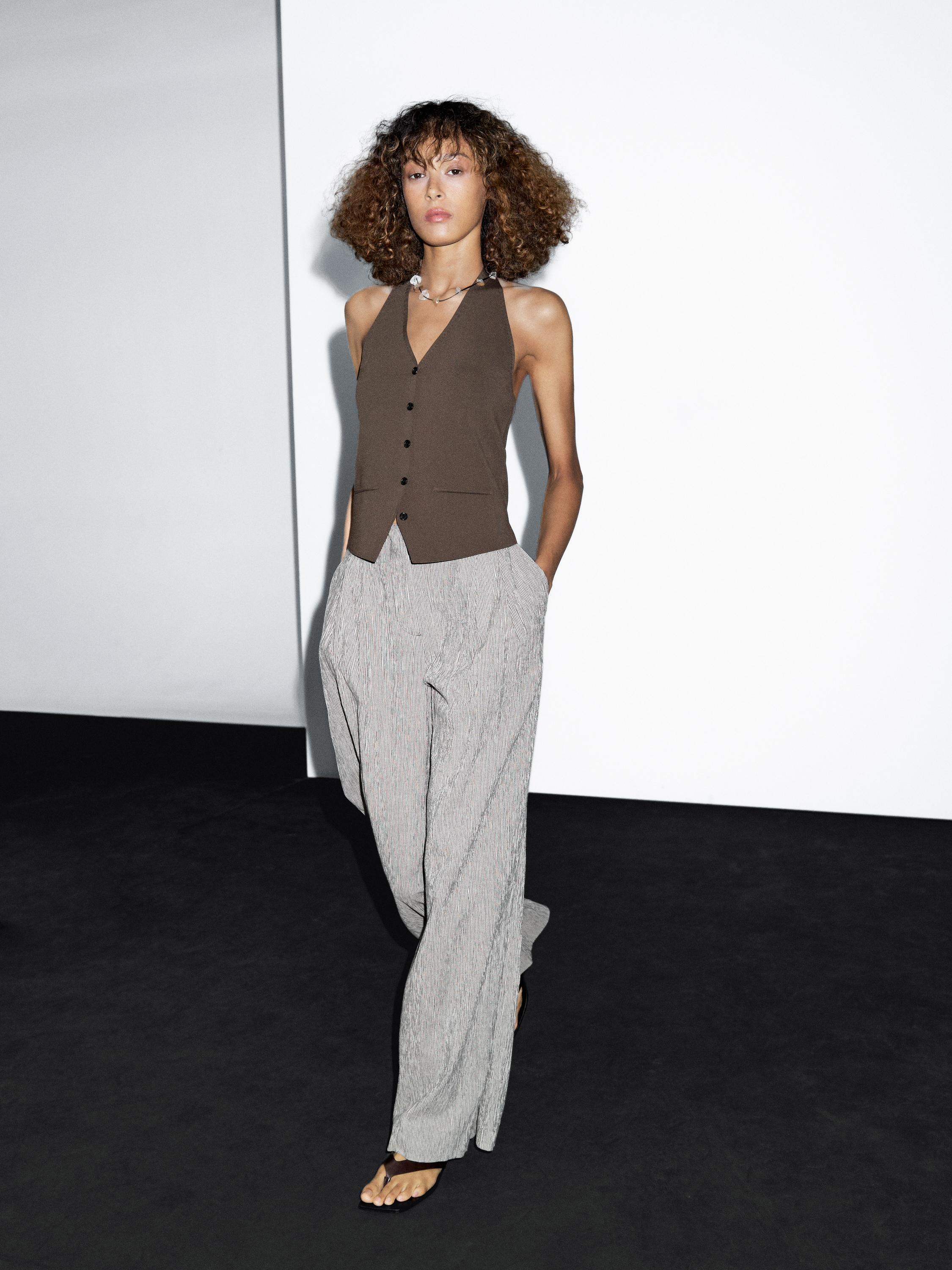 Knit halter neck waistcoat