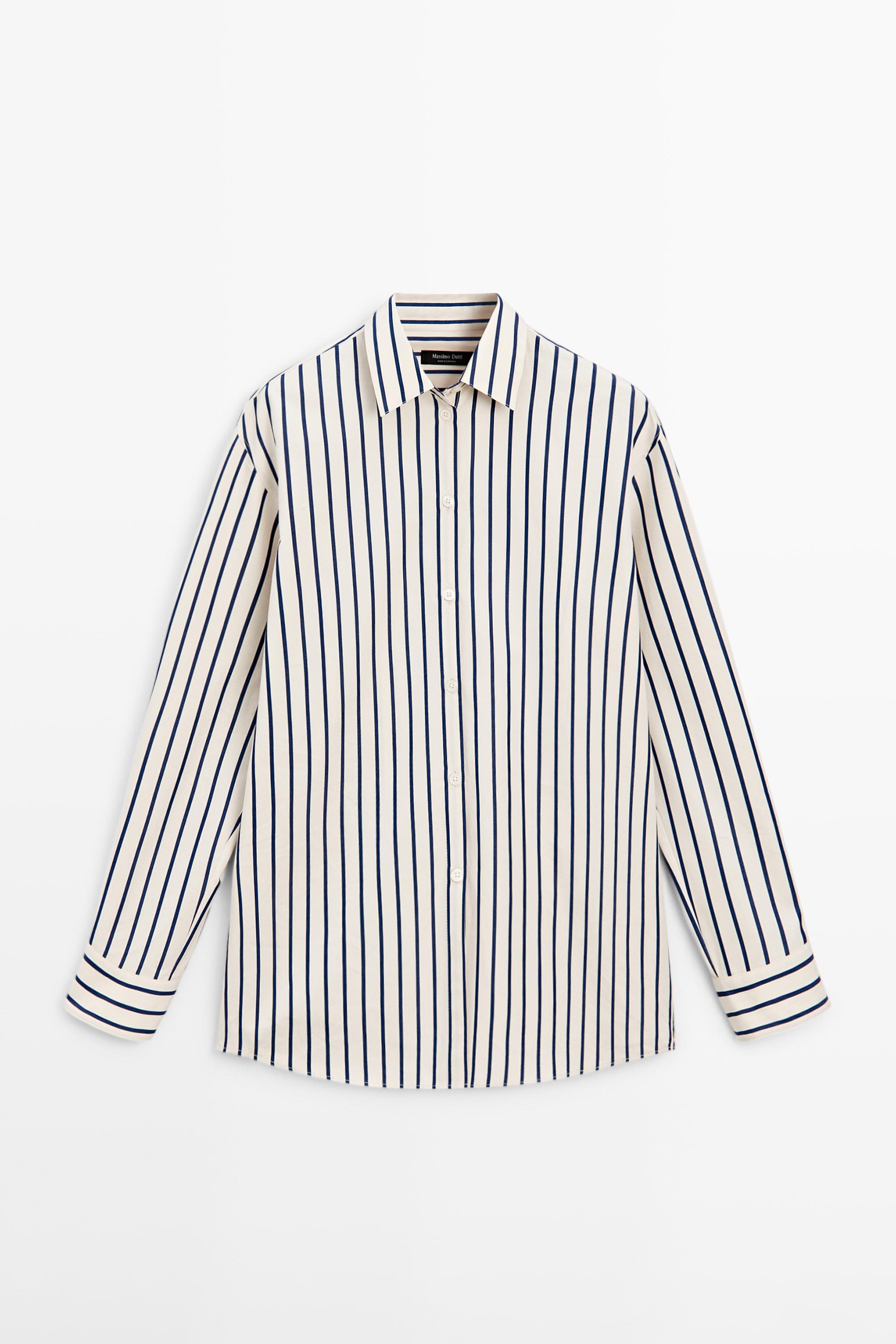 100% cotton striped shirt — Vanilla