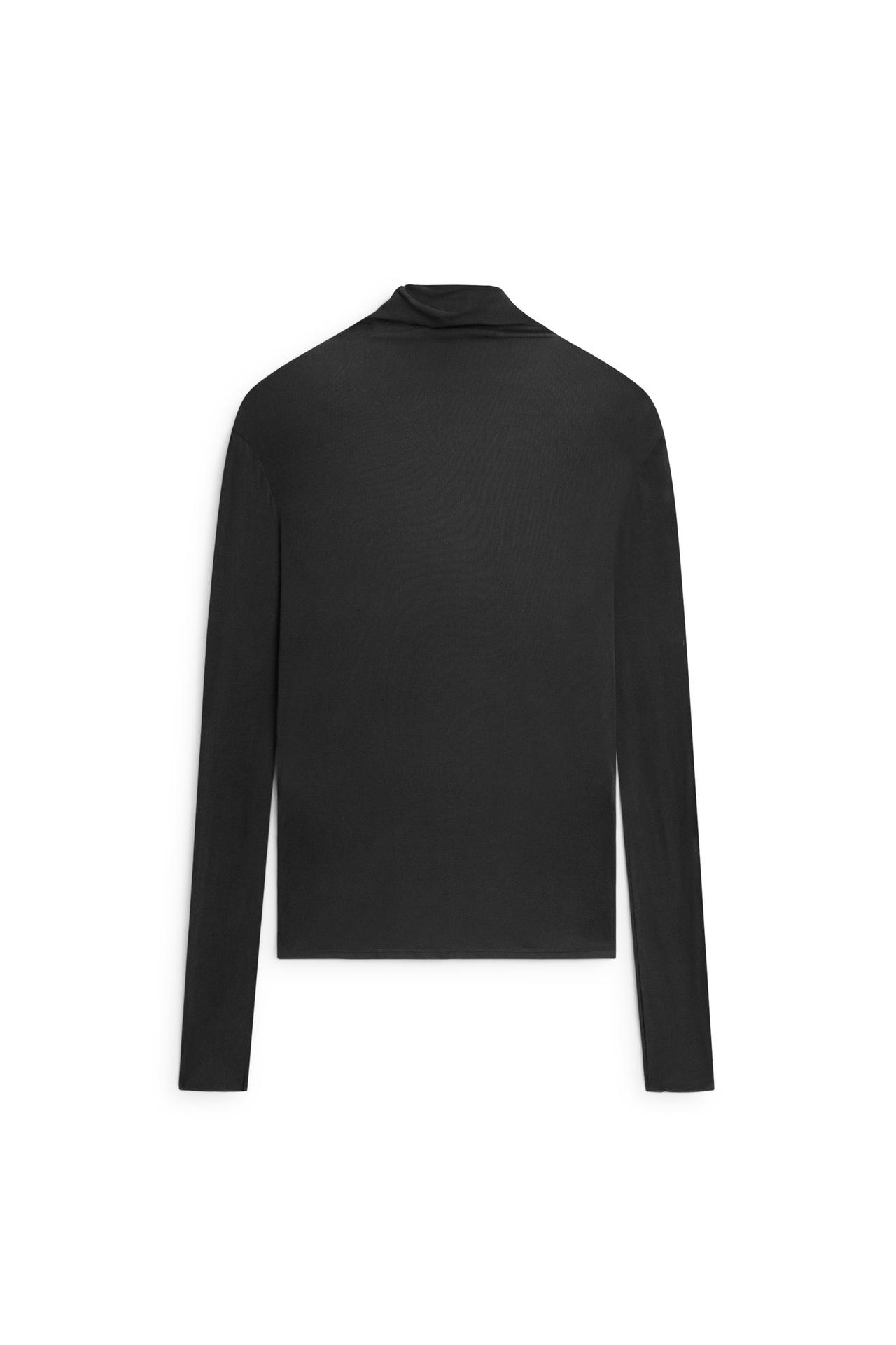100% silk funnel neck T-shirt - LIMITED EDITION — CHARCOAL