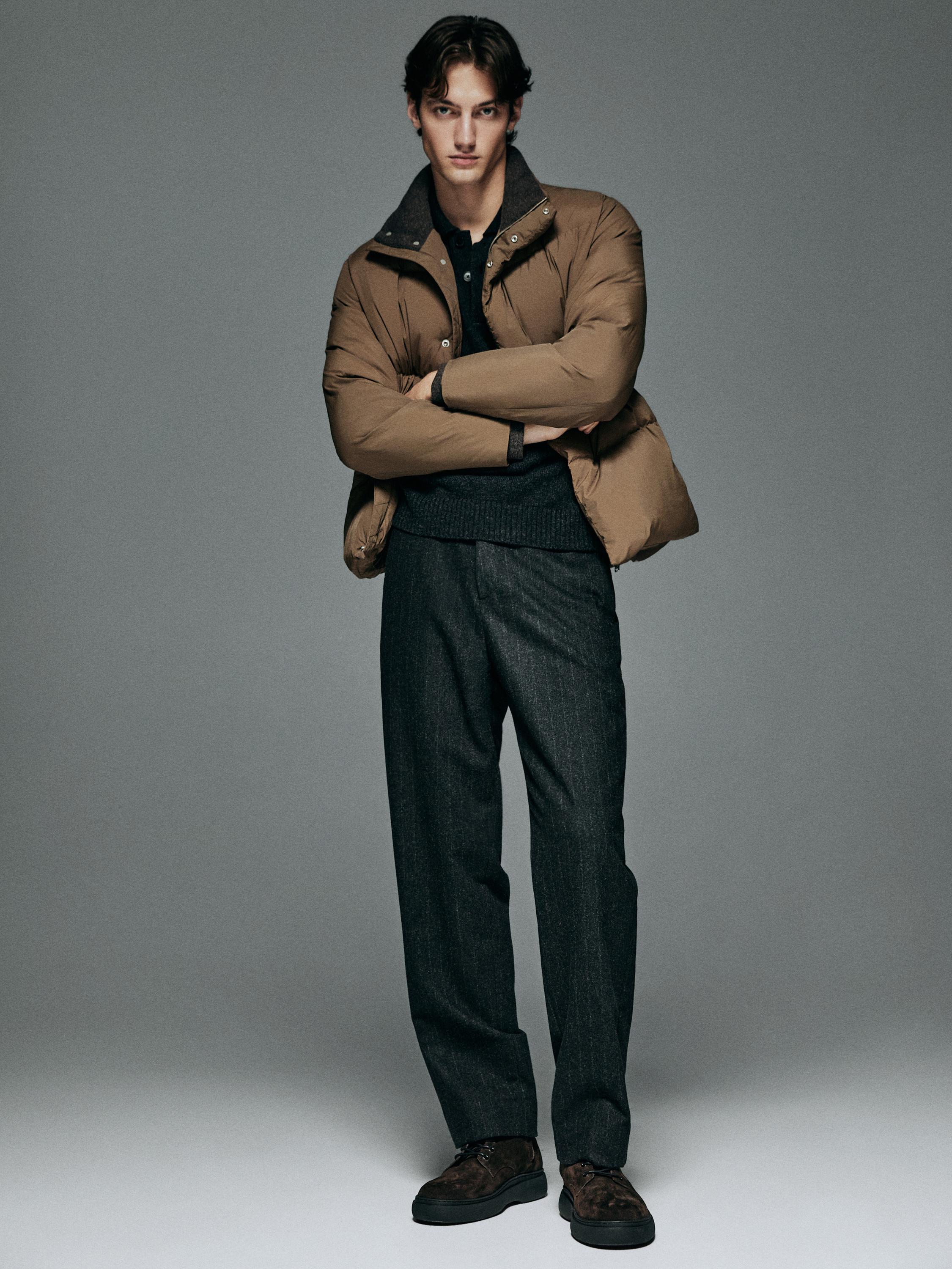 Water-repellent down blend jacket