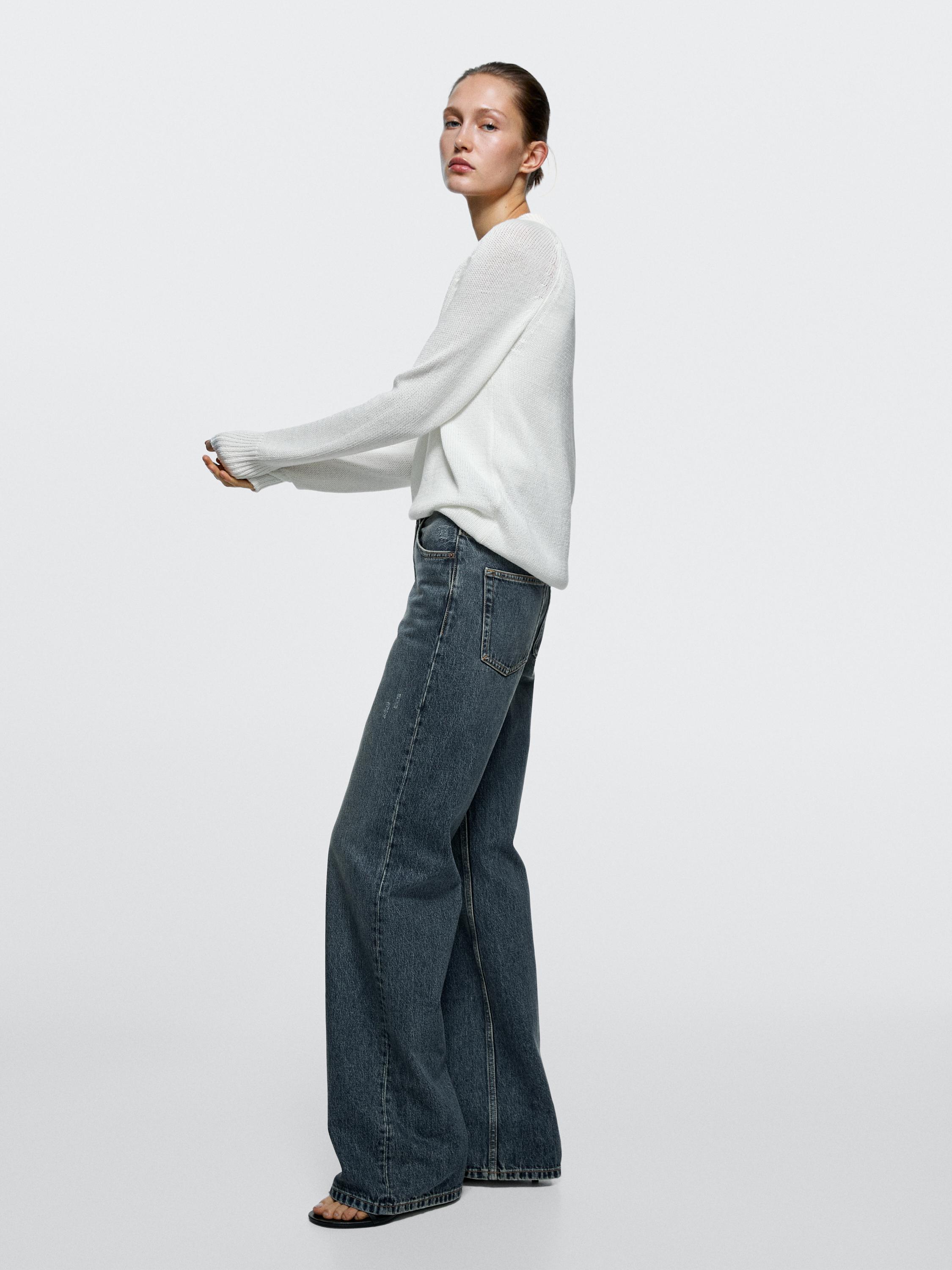 High-waist wide-leg jeans — MEDIUM BLUE