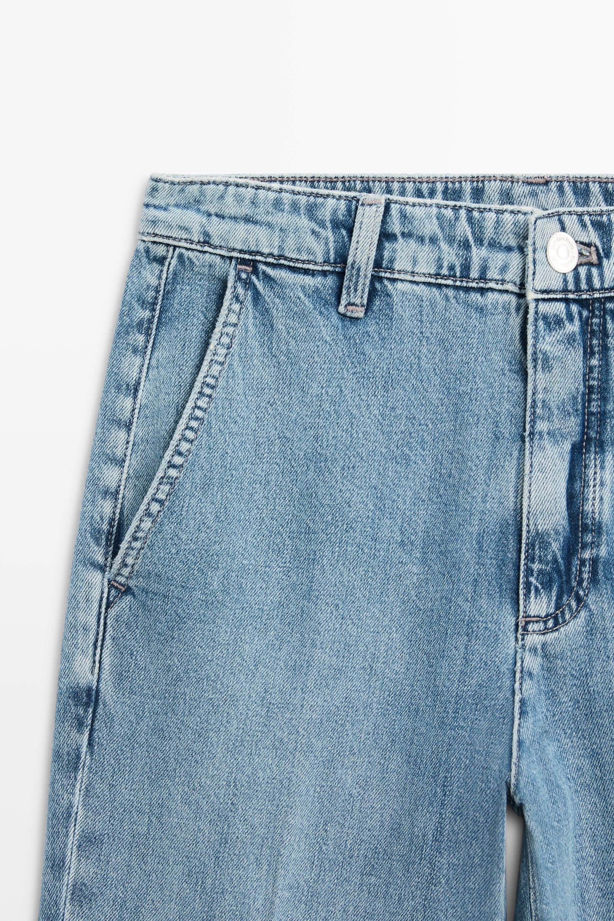 High-waist cropped flare jeans — Light Blue (alternate view)
