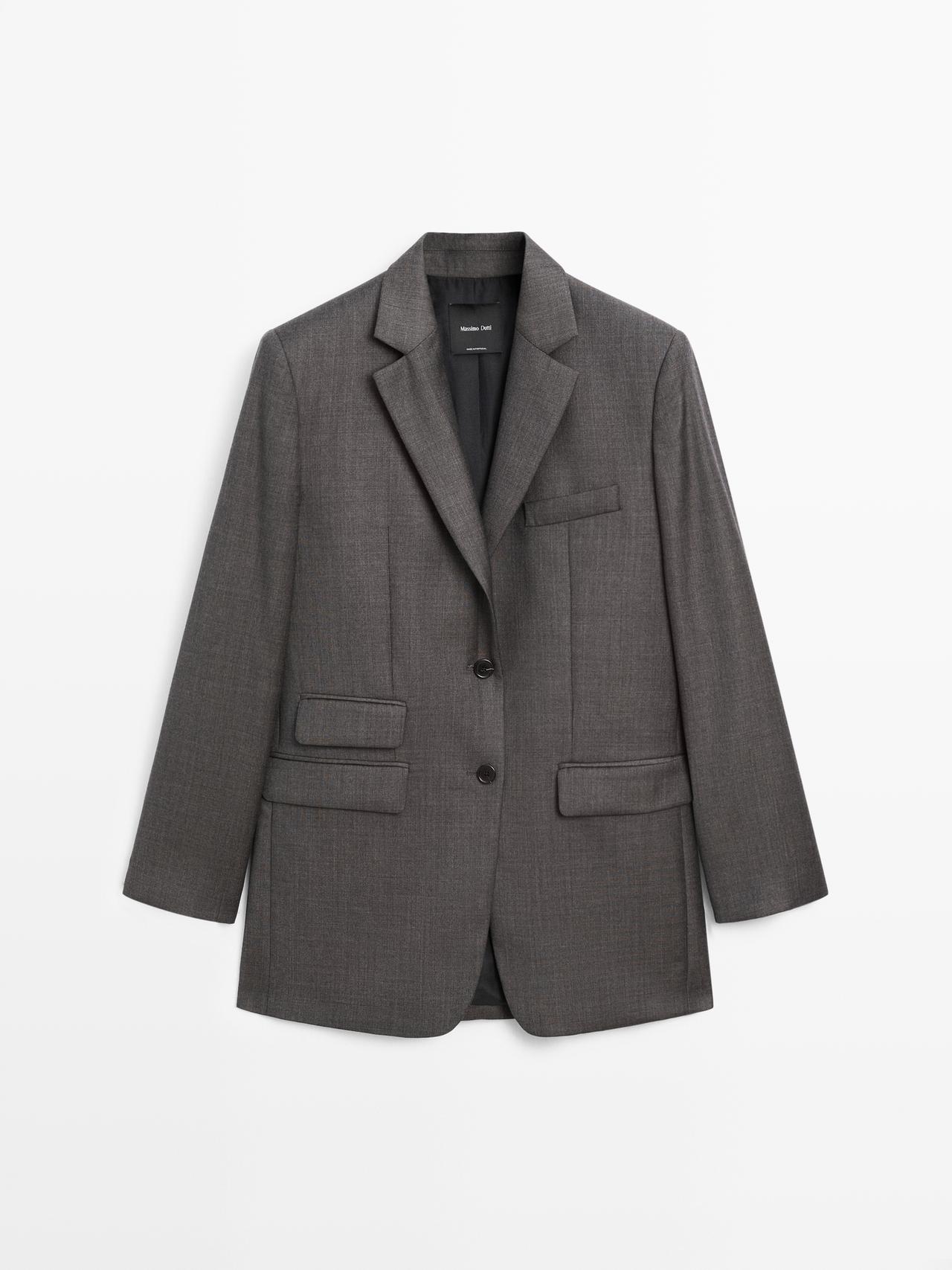 Massimo Dutti - Dame - Blazer I 100% Uld - Brun - 36