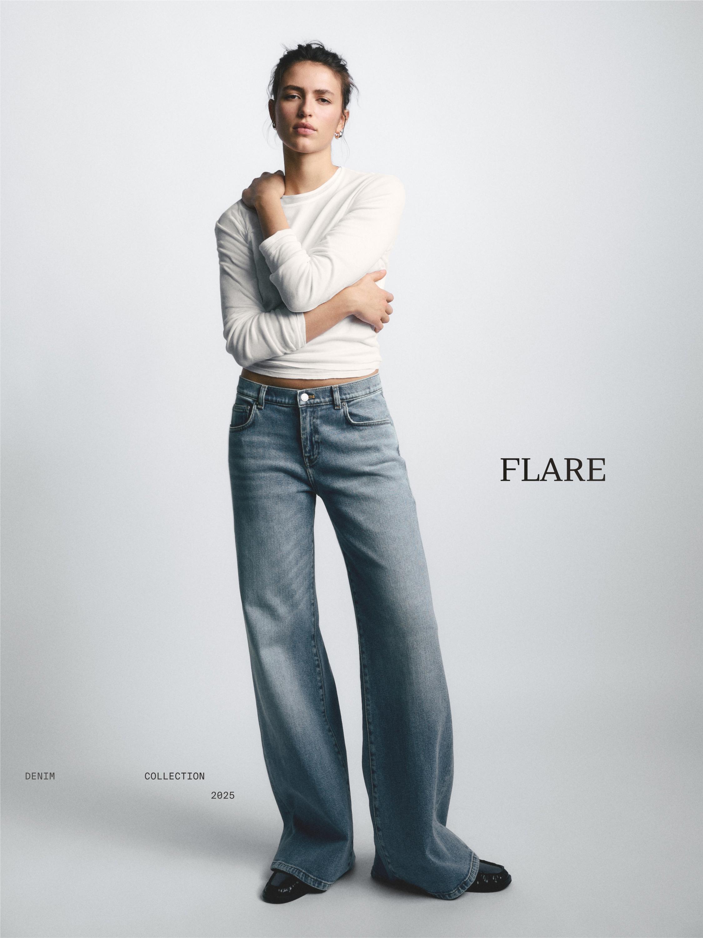 Jeans flare tiro bajo vintage