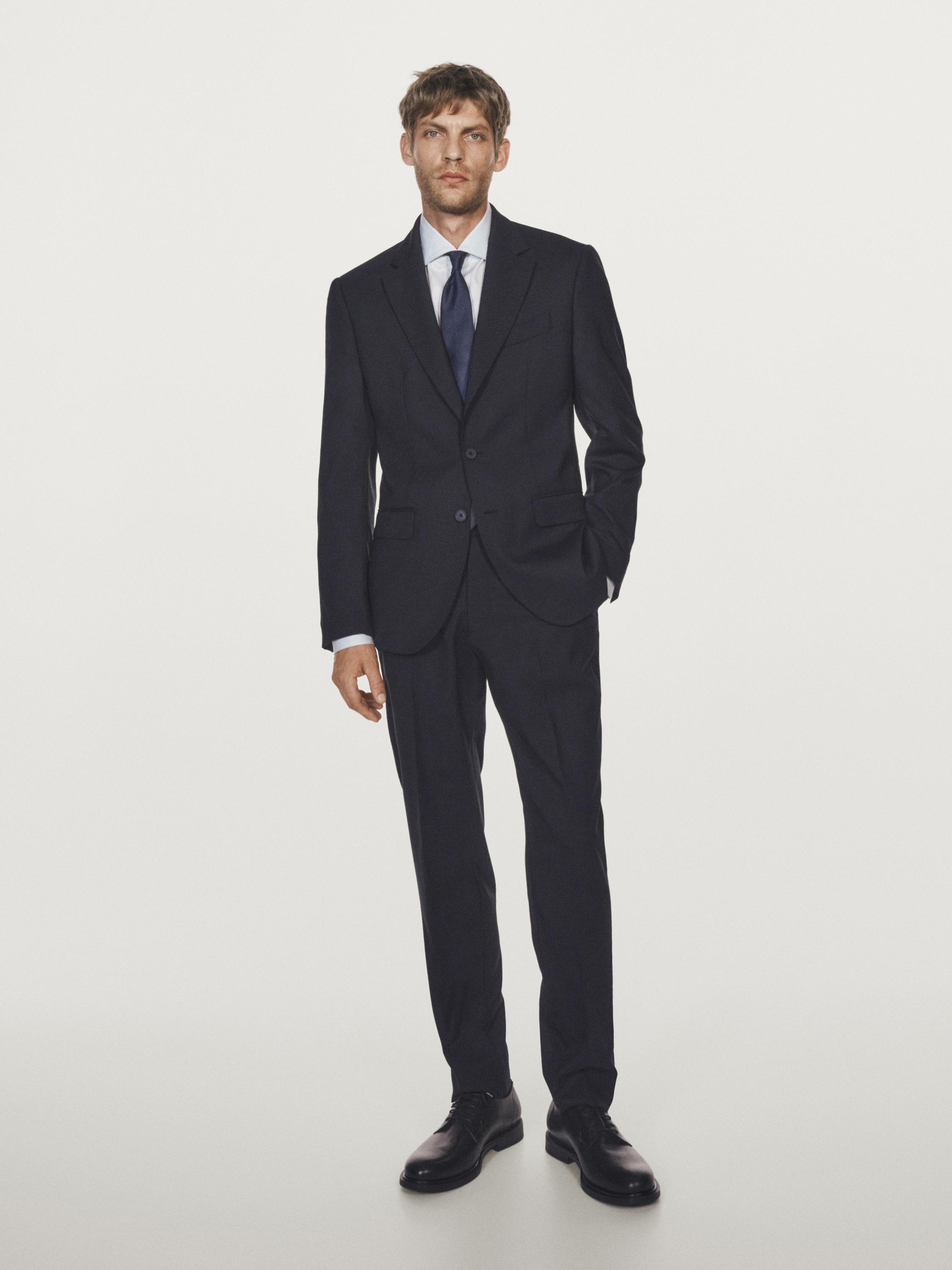Wool blend suit blazer