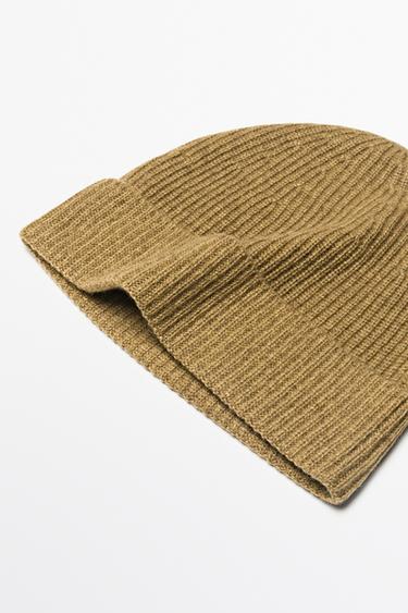 100% cashmere knit beanie — MUSTARD YELLOW 2