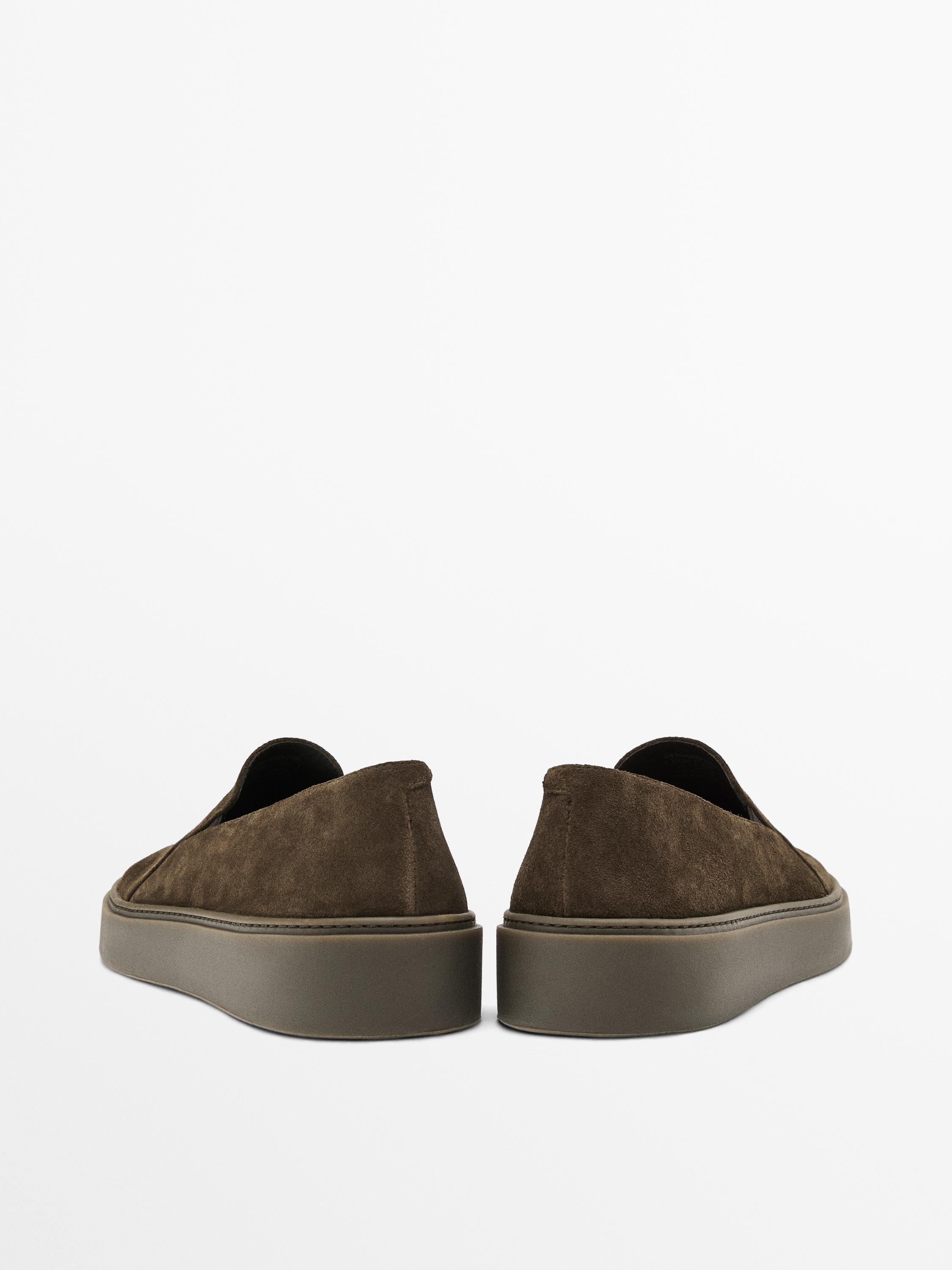 Split leather loafers
