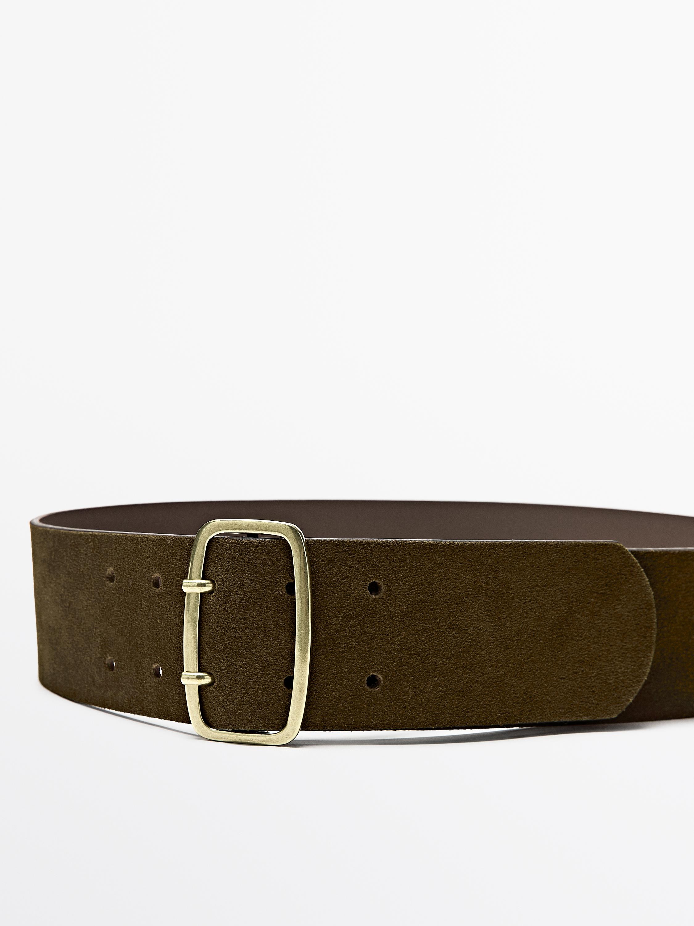 Remen od brušene kože s pravokutnom kopčom