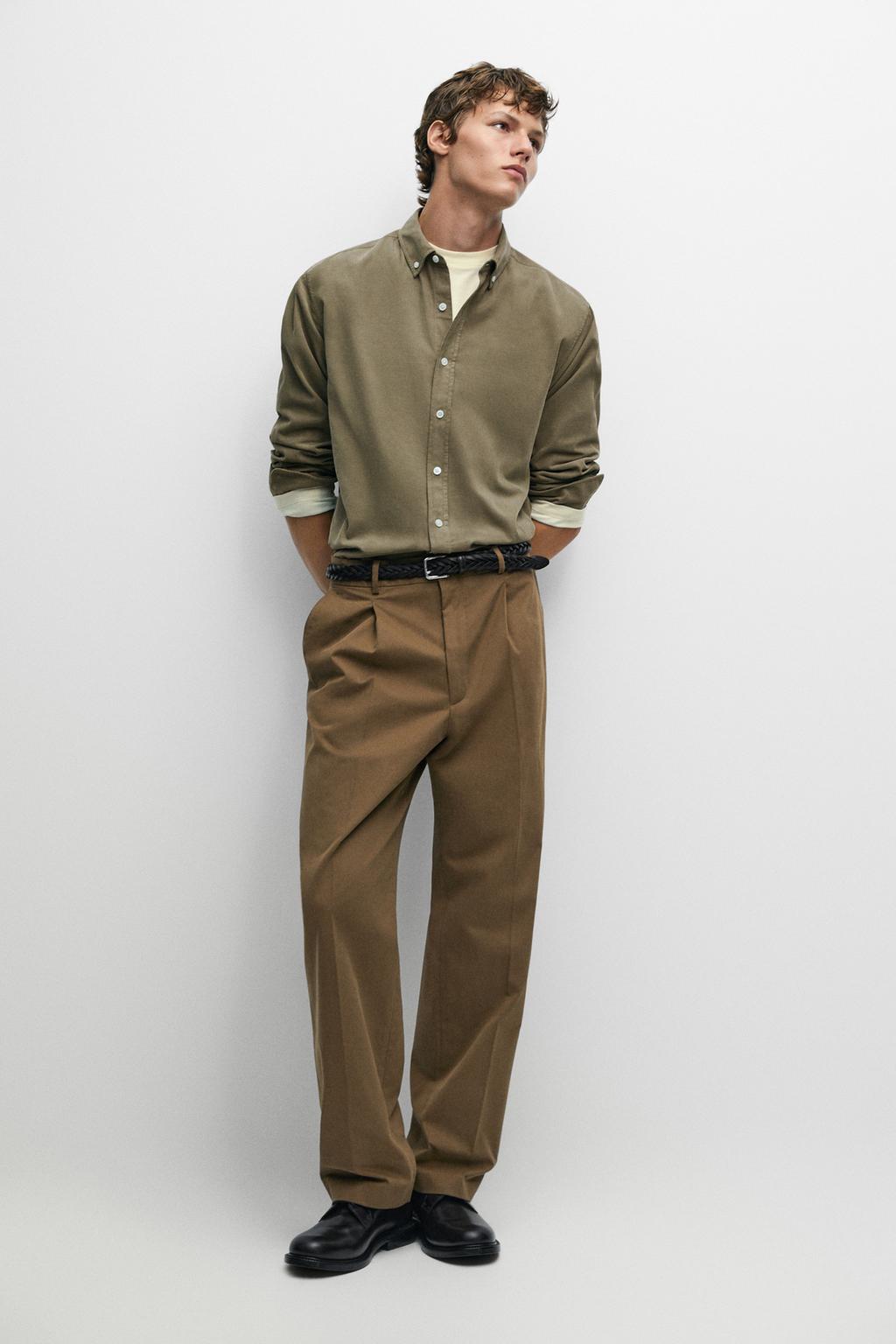 Regular fit needlecord shirt