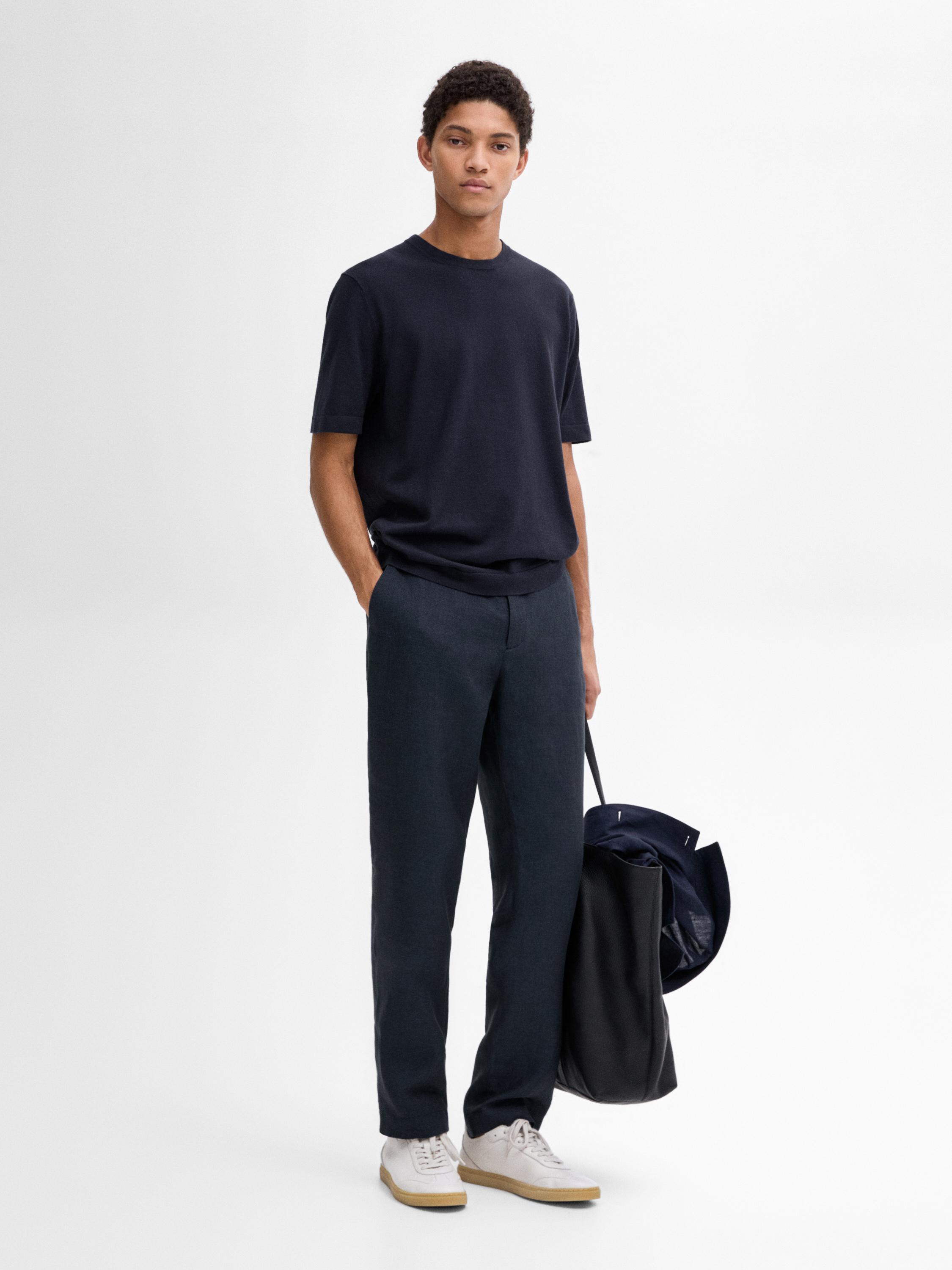 Jersey punto manga corta mezcla algodón