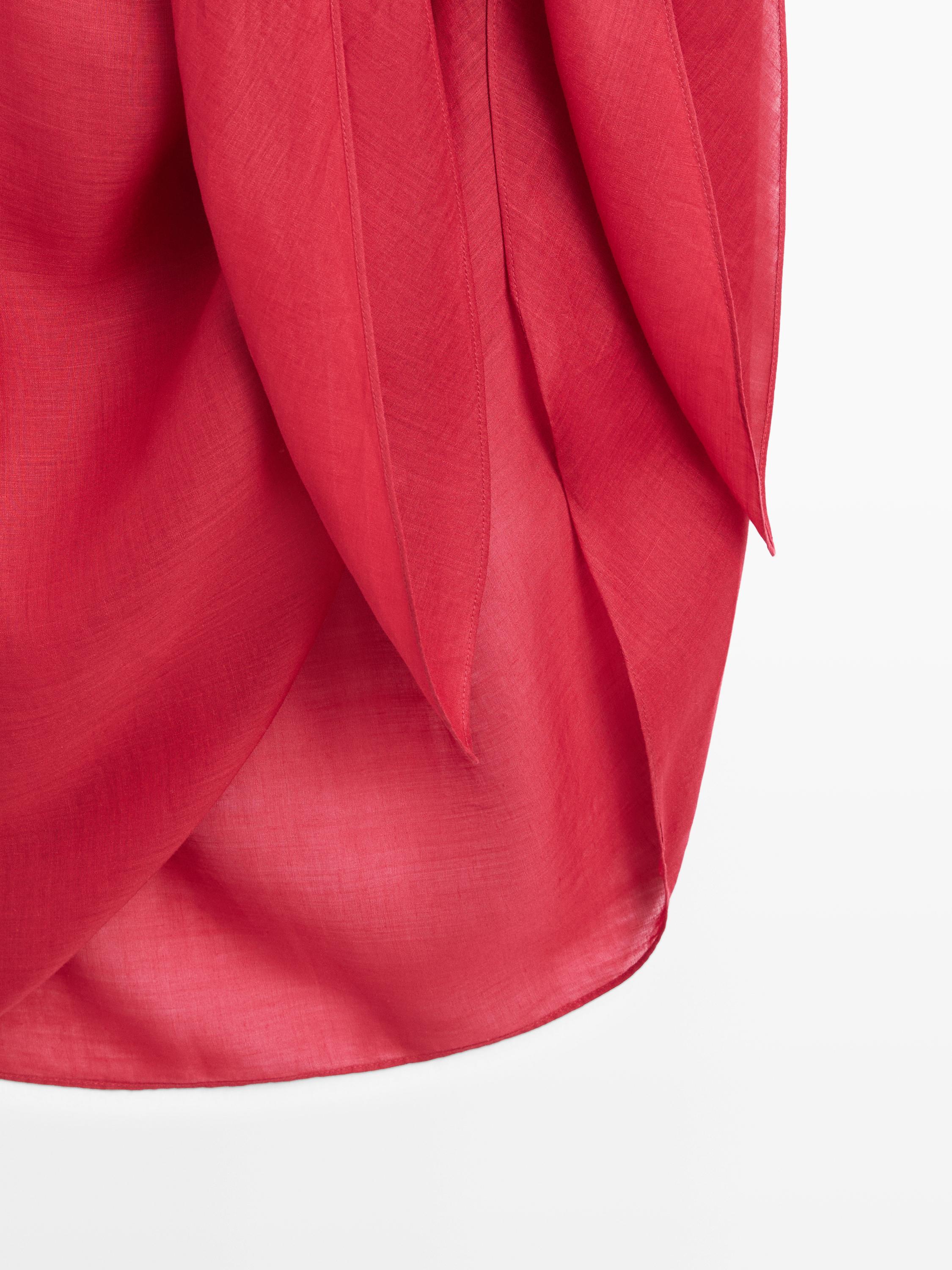 100% ramie pareo skirt — RED