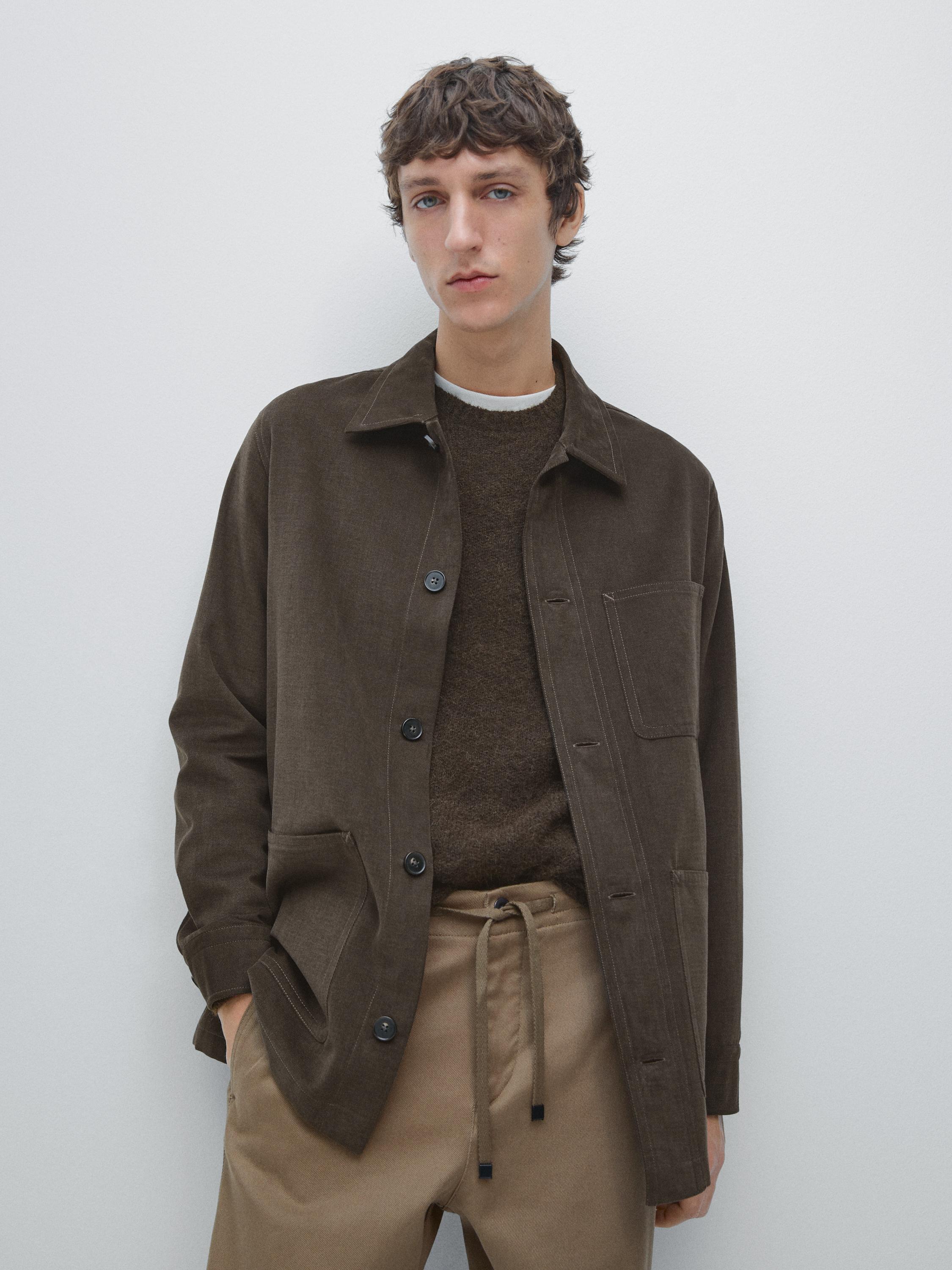 قميص سميك تويل بجيوب