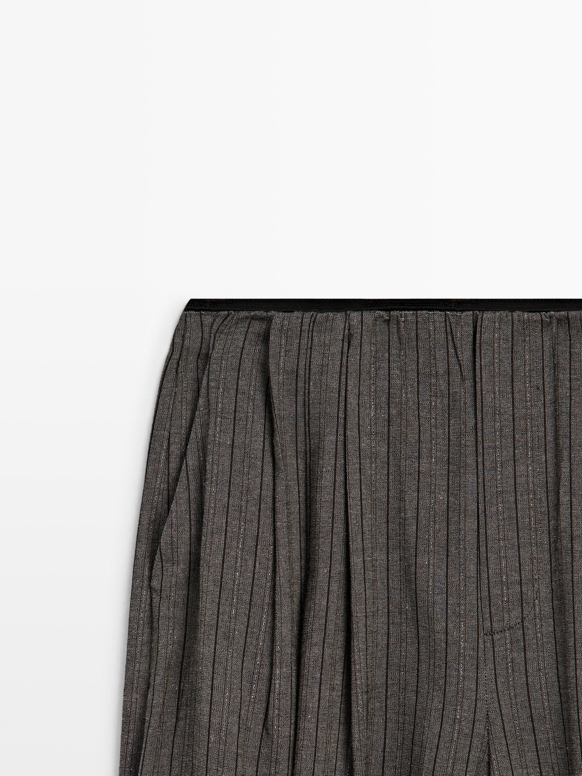 Striped flowing balloon pants — Medium Grey
