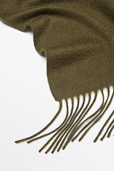 Fringed 100% cashmere knit scarf — MOLE BROWN 5