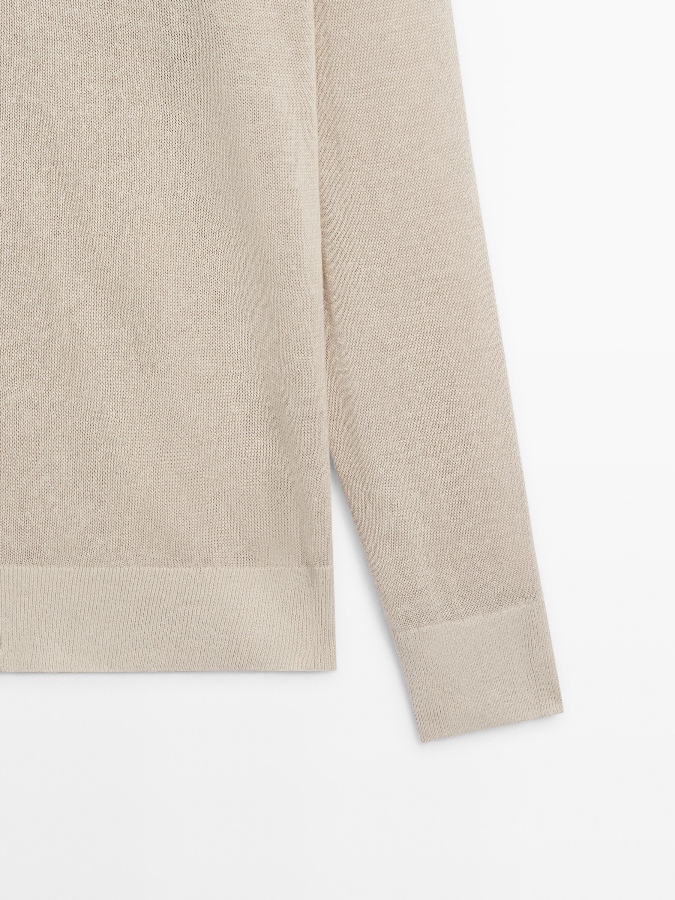Linen blend V-neck cardigan