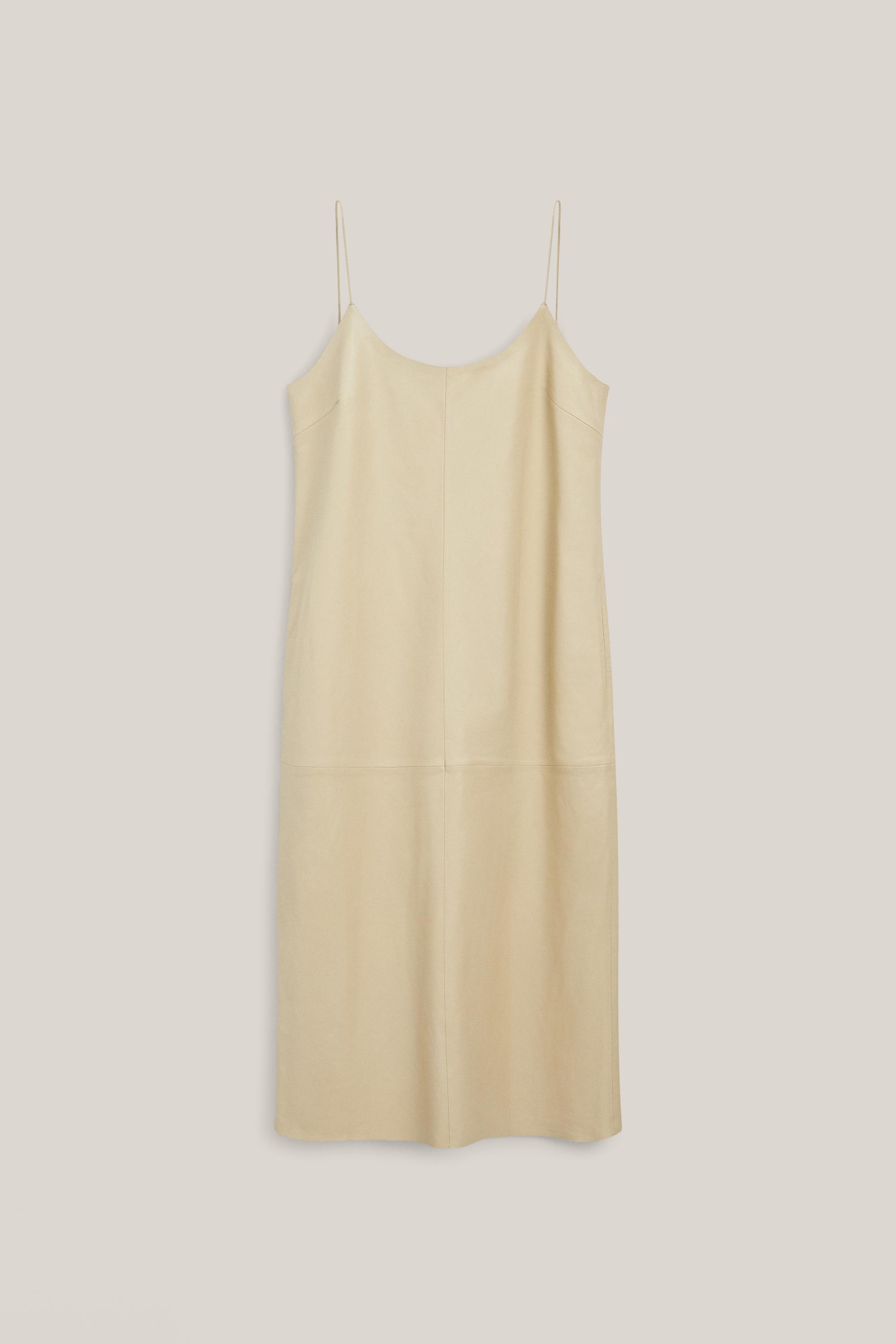 Nappa leather midi dress - LIMITED EDITION — Beige