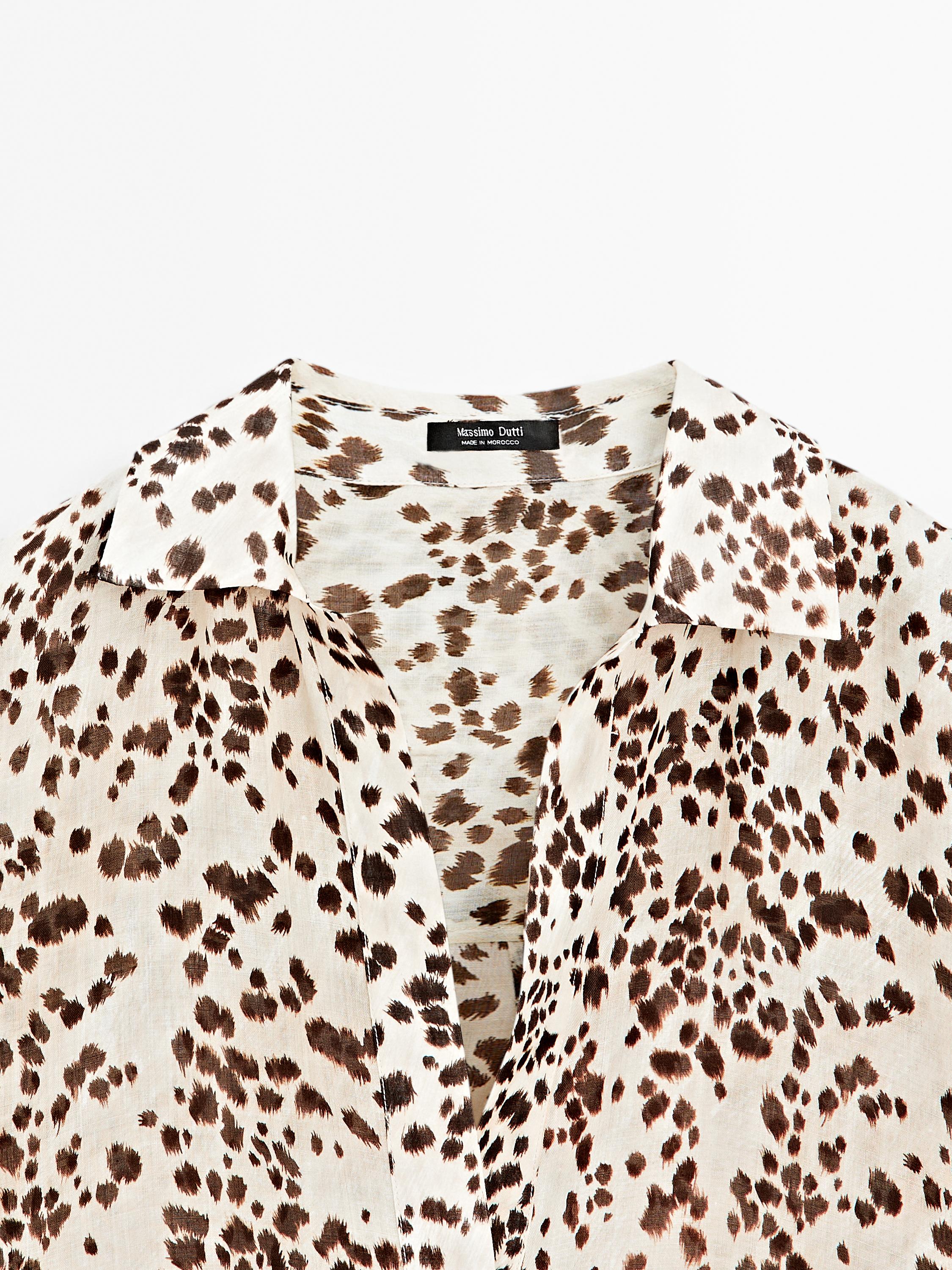 Oversized blouse met dierenprint