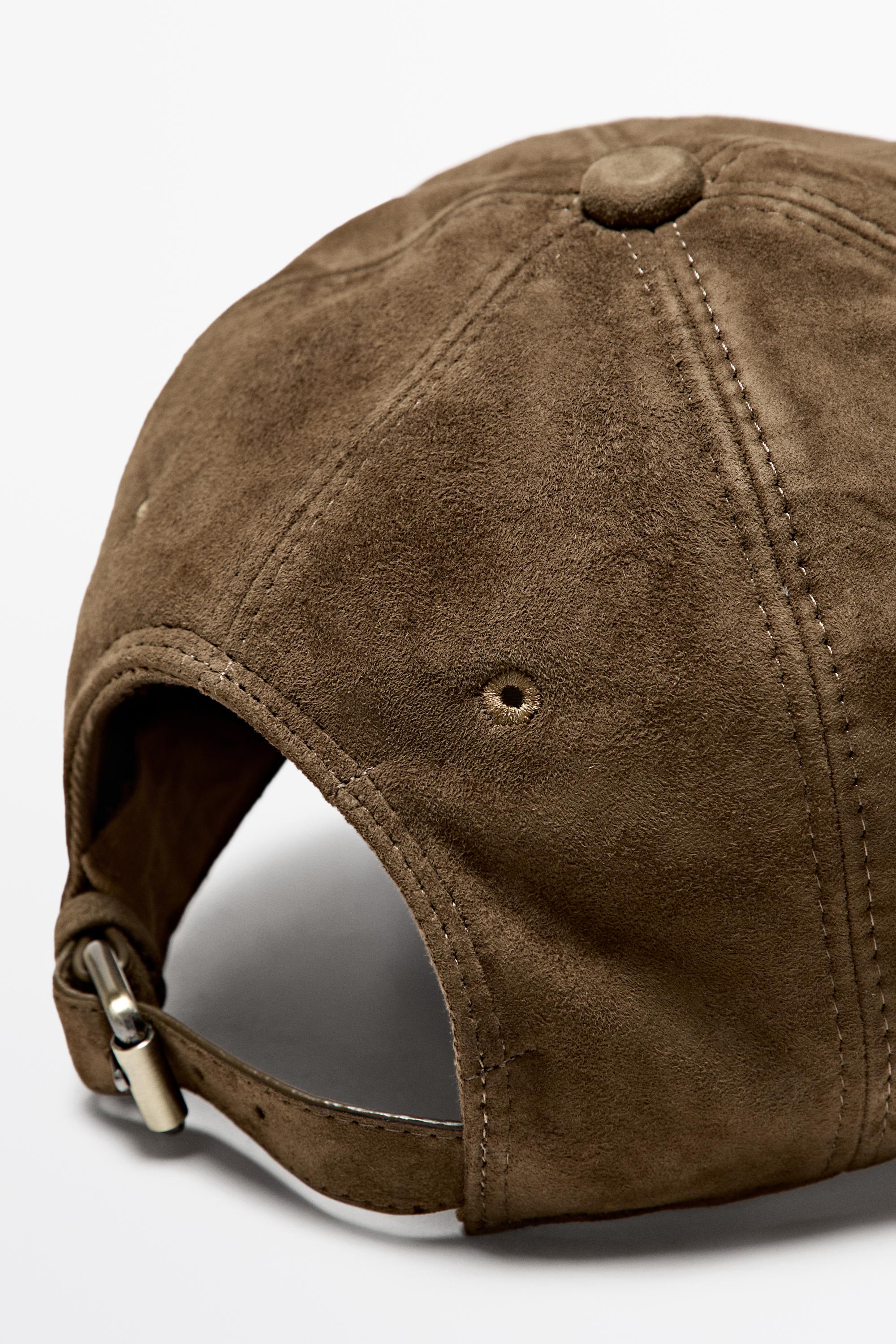 Suede leather cap — OCHRE