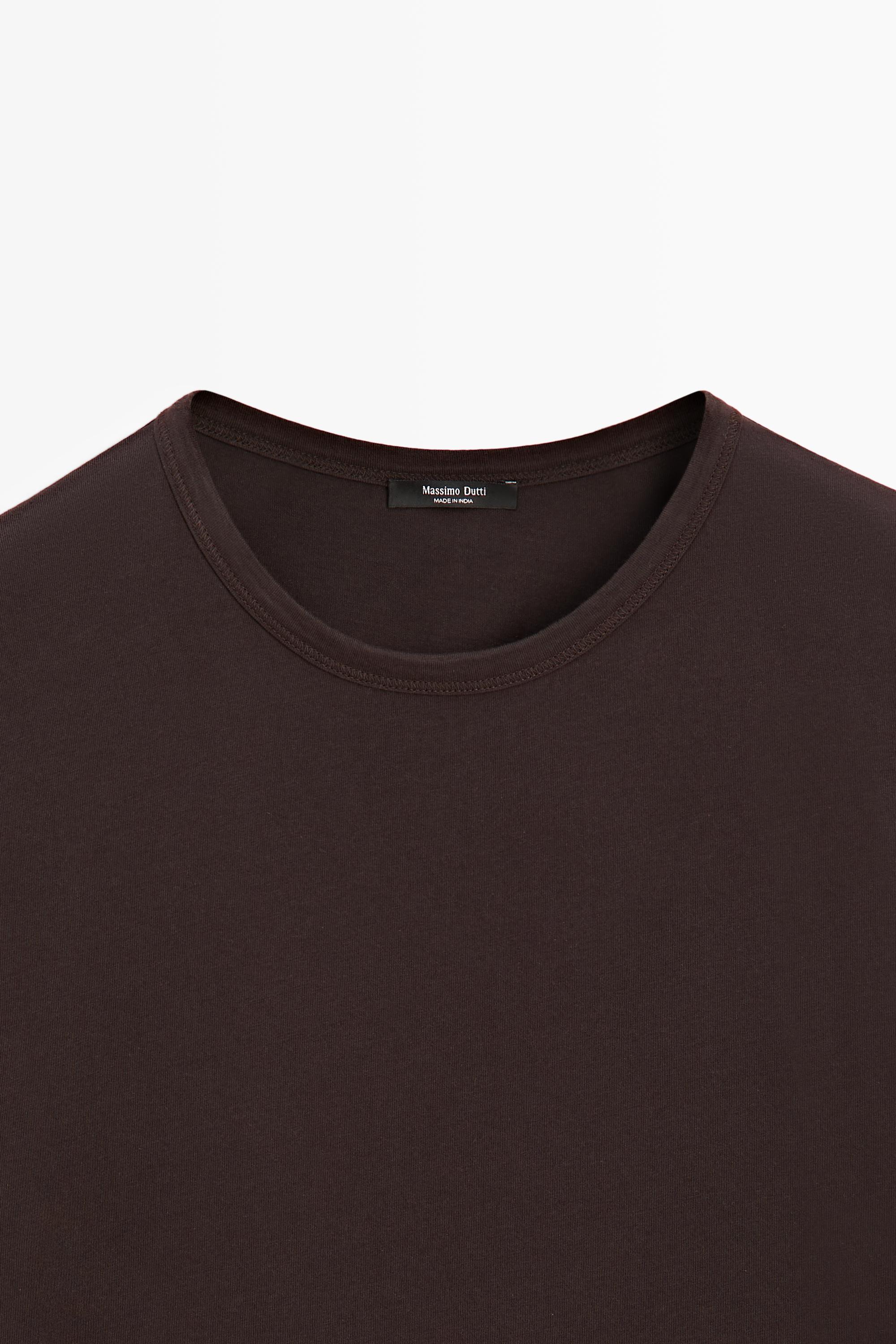 100% cotton short-sleeve T-shirt — BROWN