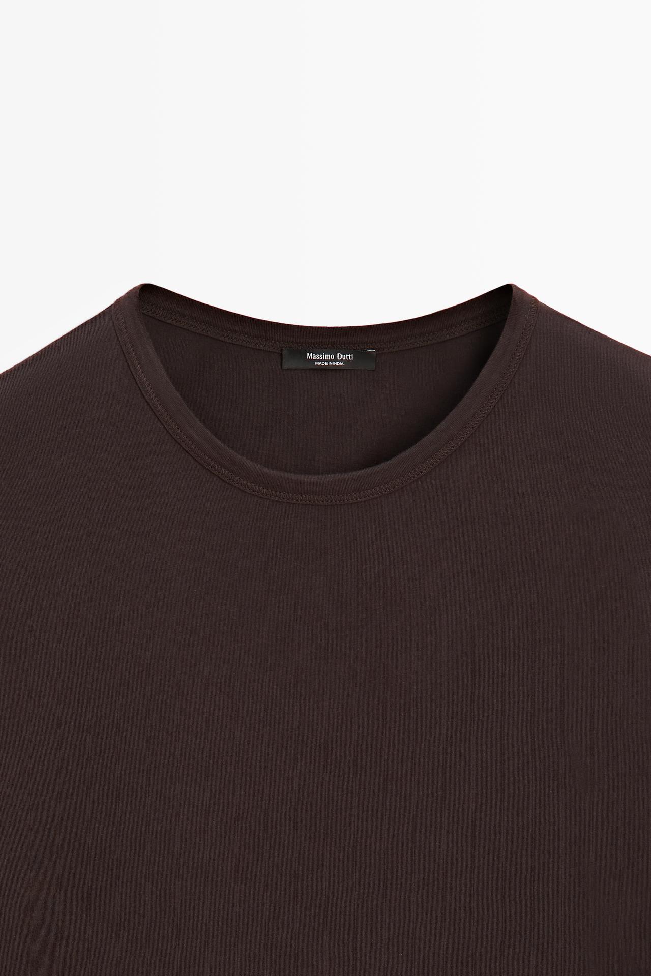 100% cotton short-sleeve T-shirt — BROWN