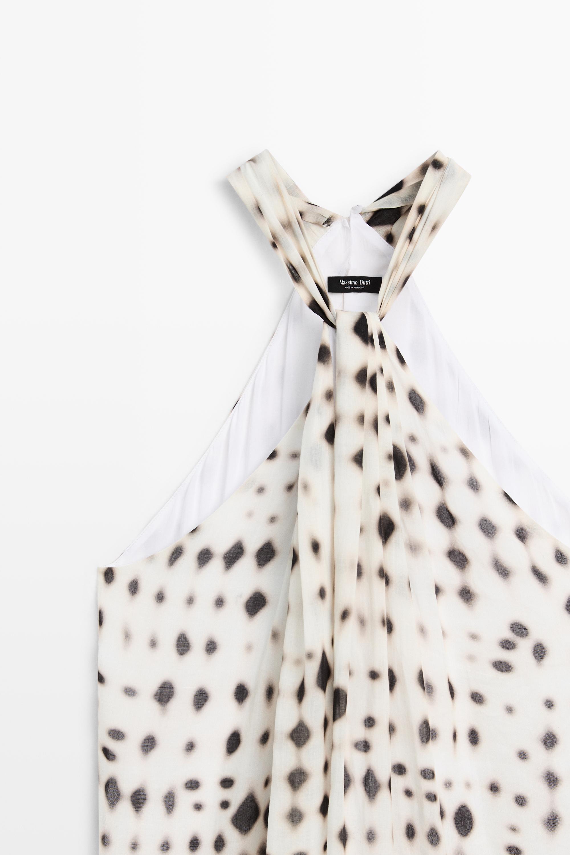 Printed halter dress