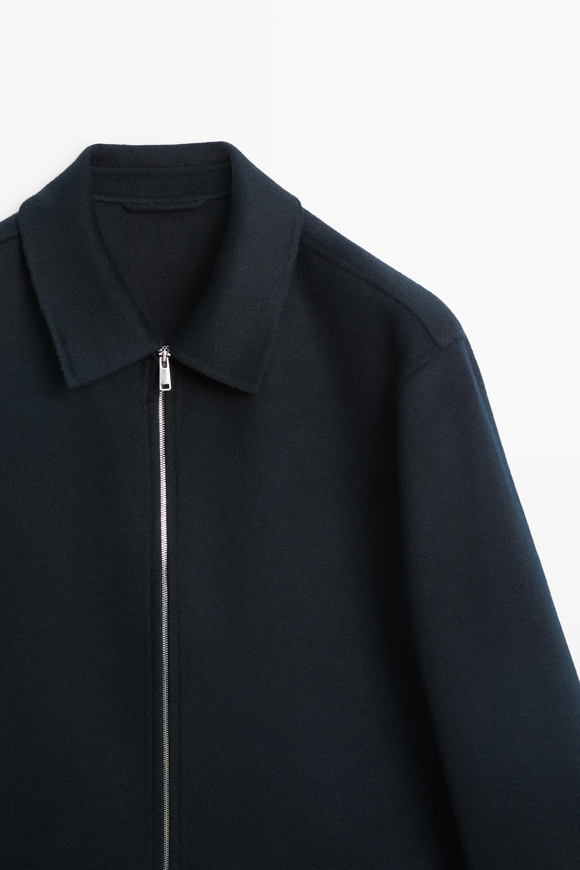 Wool blend double fabric jacket — DEEP BLUE