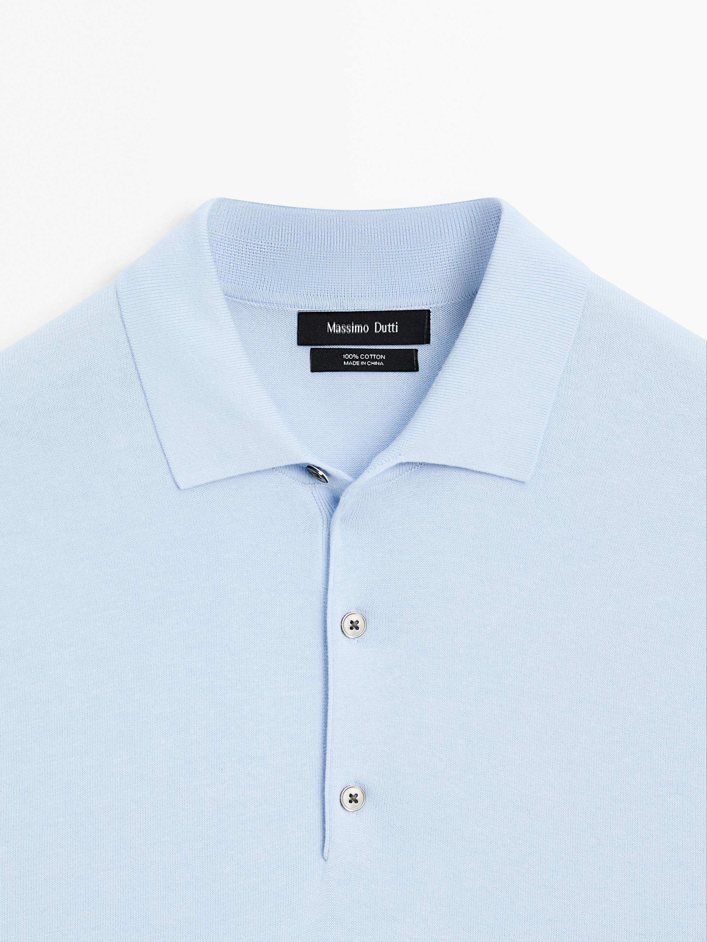 Short sleeve knit polo shirt