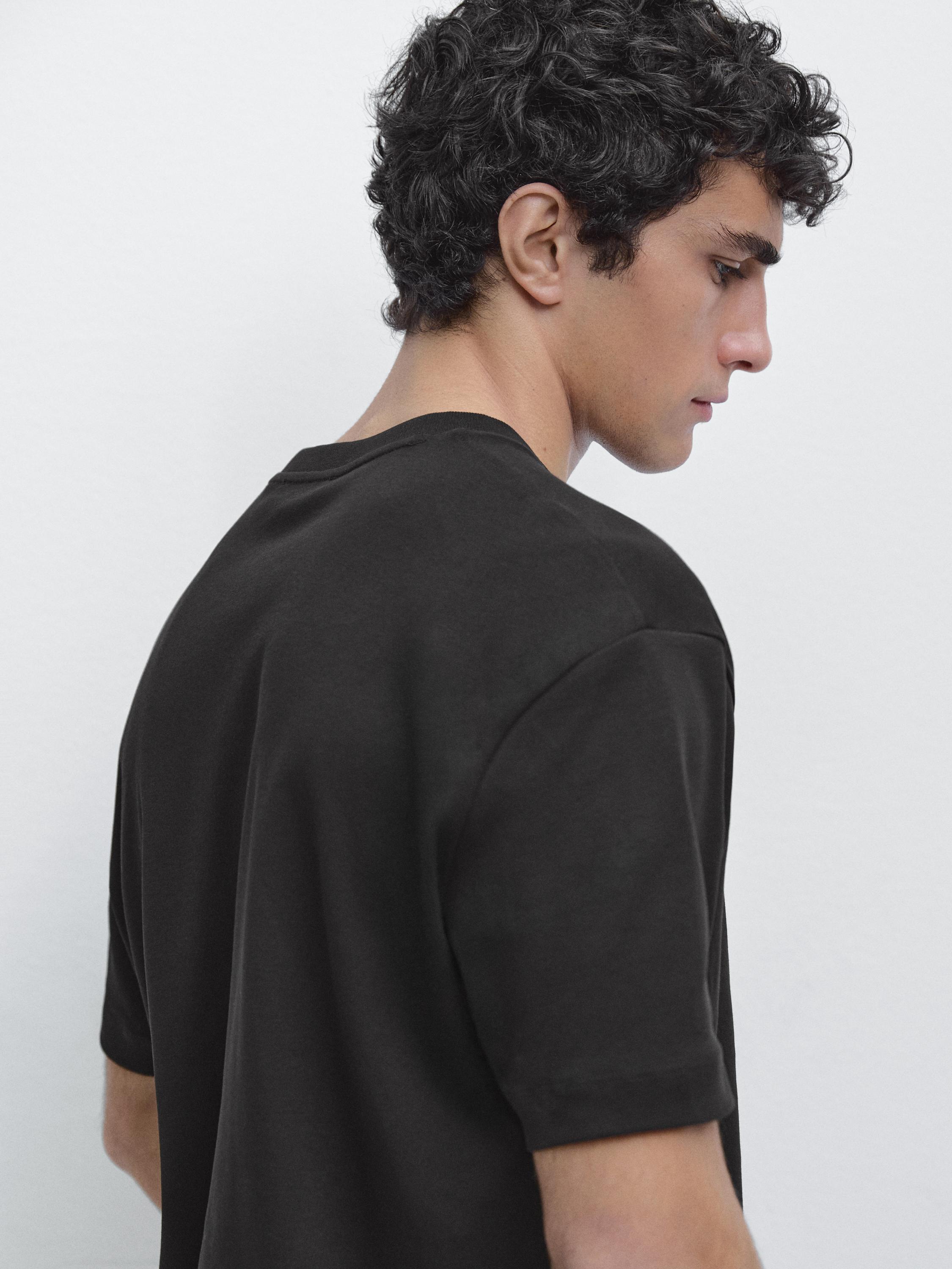 100% cotton short sleeve T-shirt — BLACK