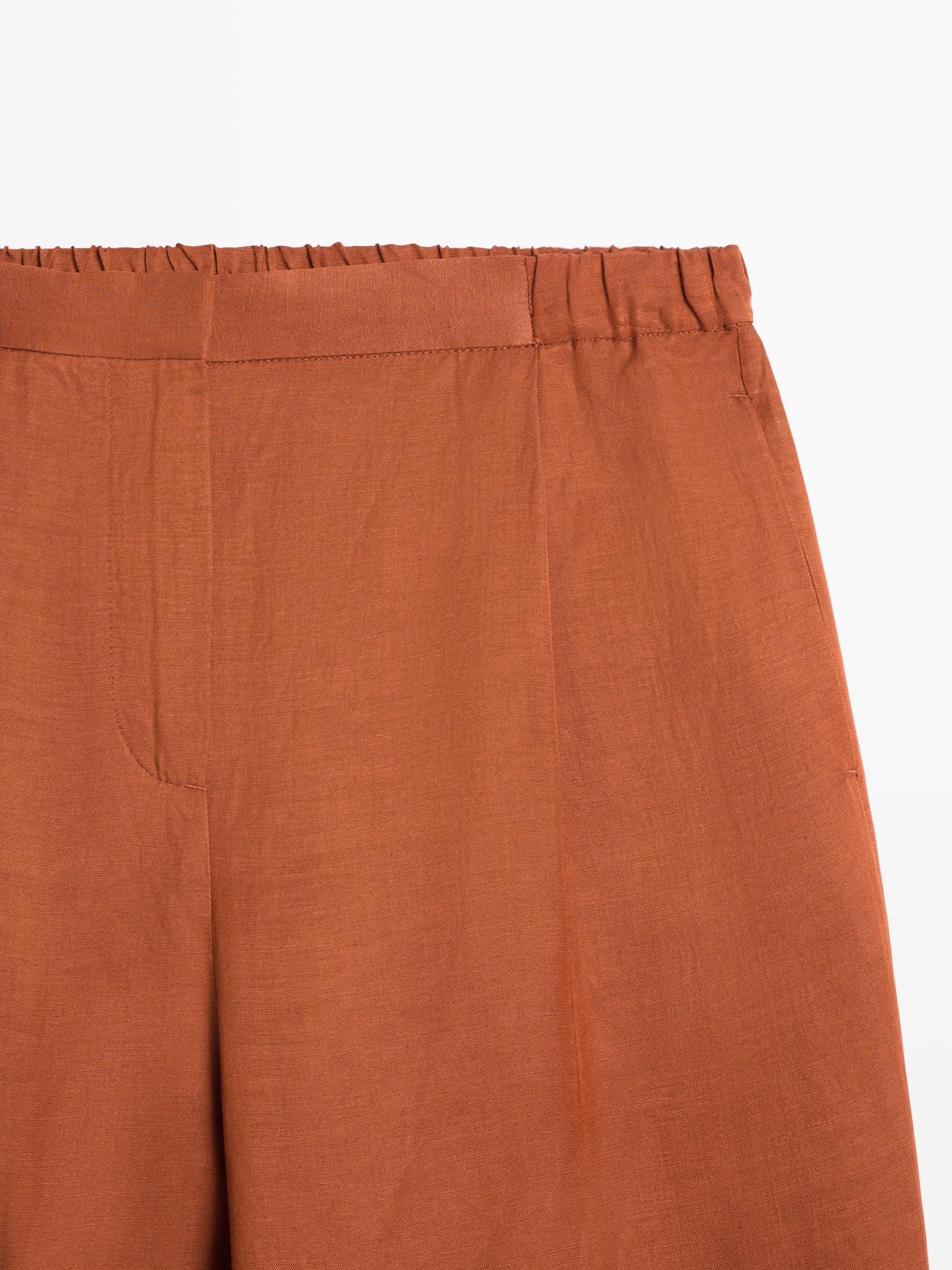 Flowing trousers with tie detail — ORANGE
