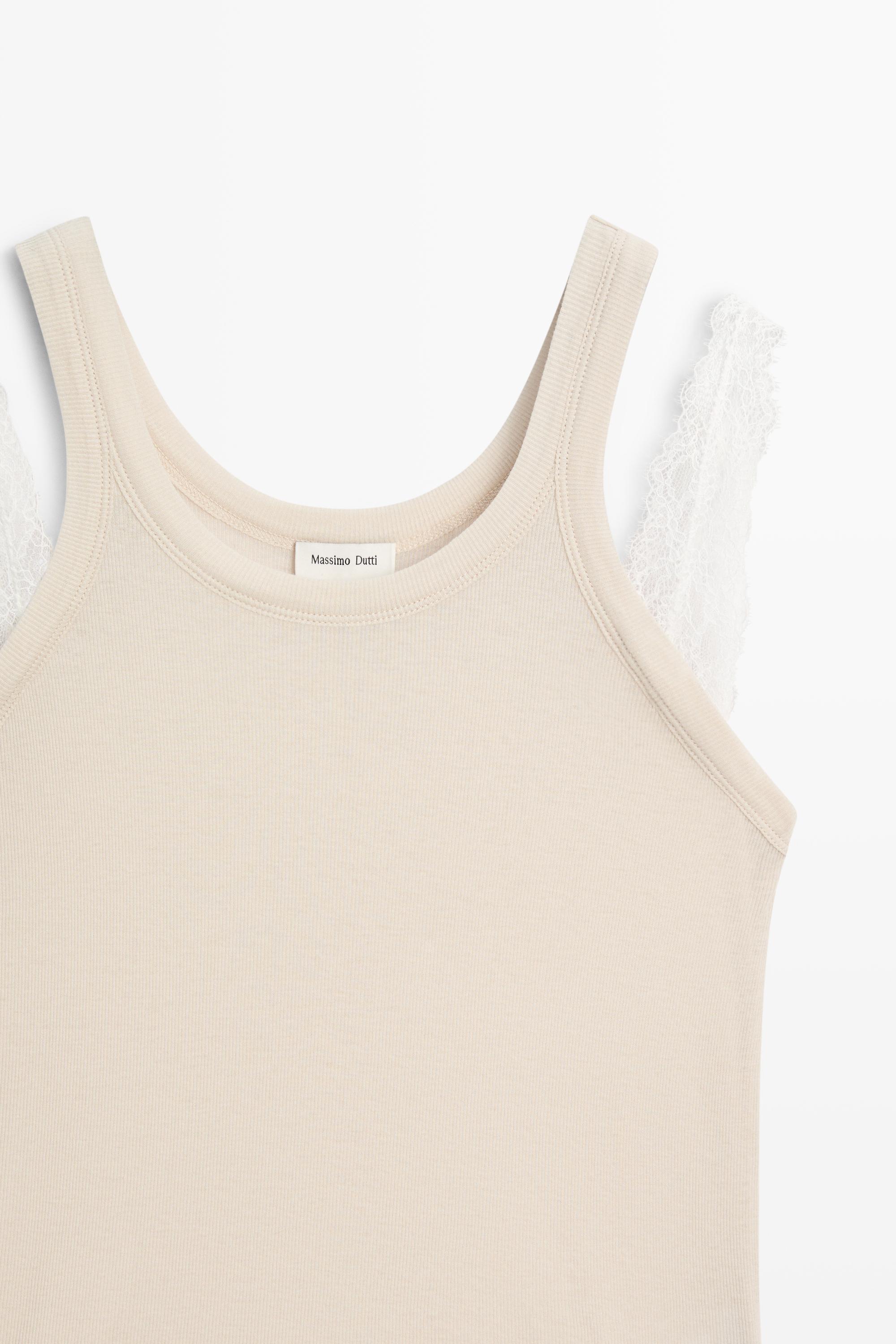 Double strap detail top - STUDIO — BEIGE