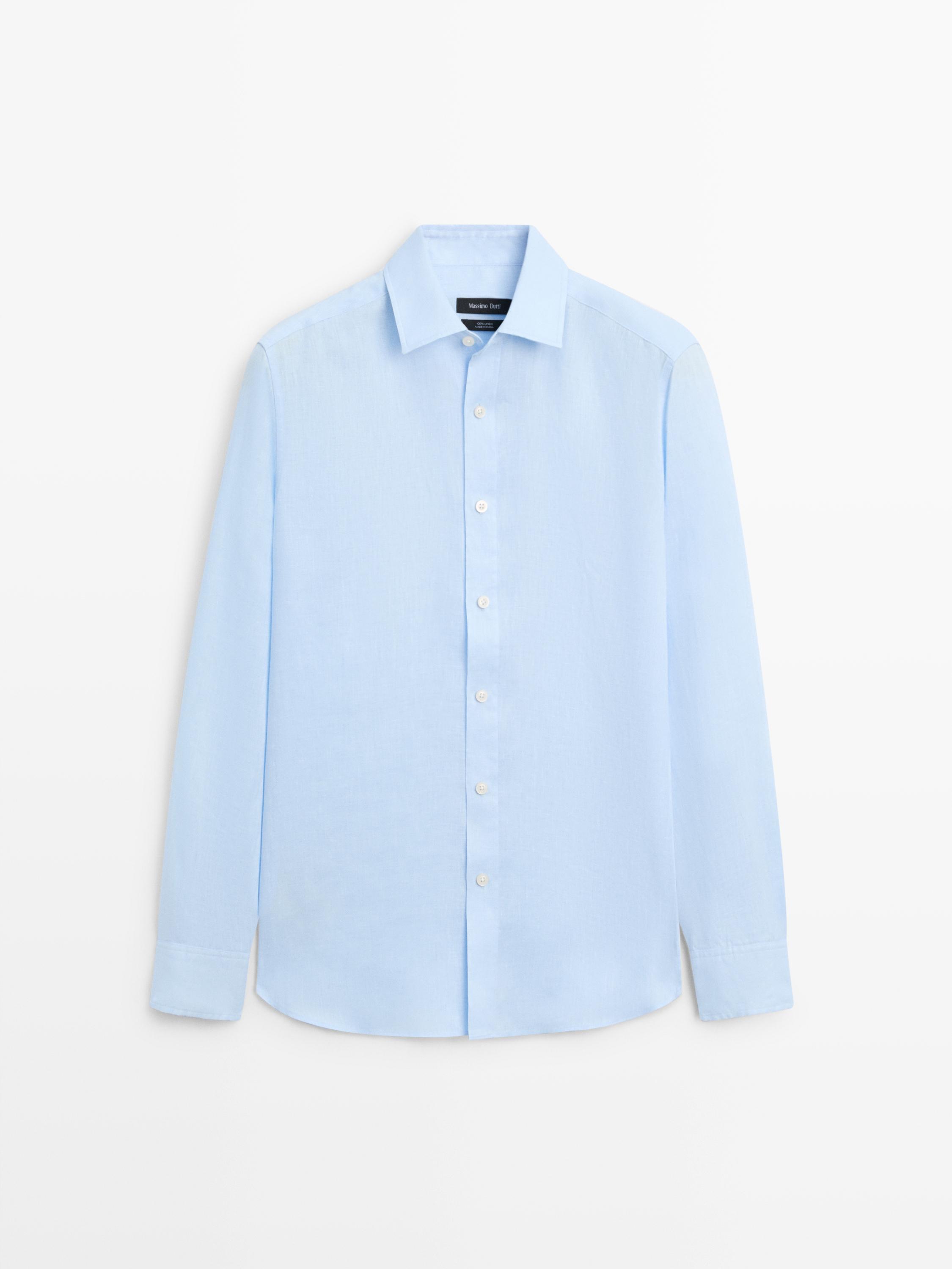 Slim fit 100% linen shirt