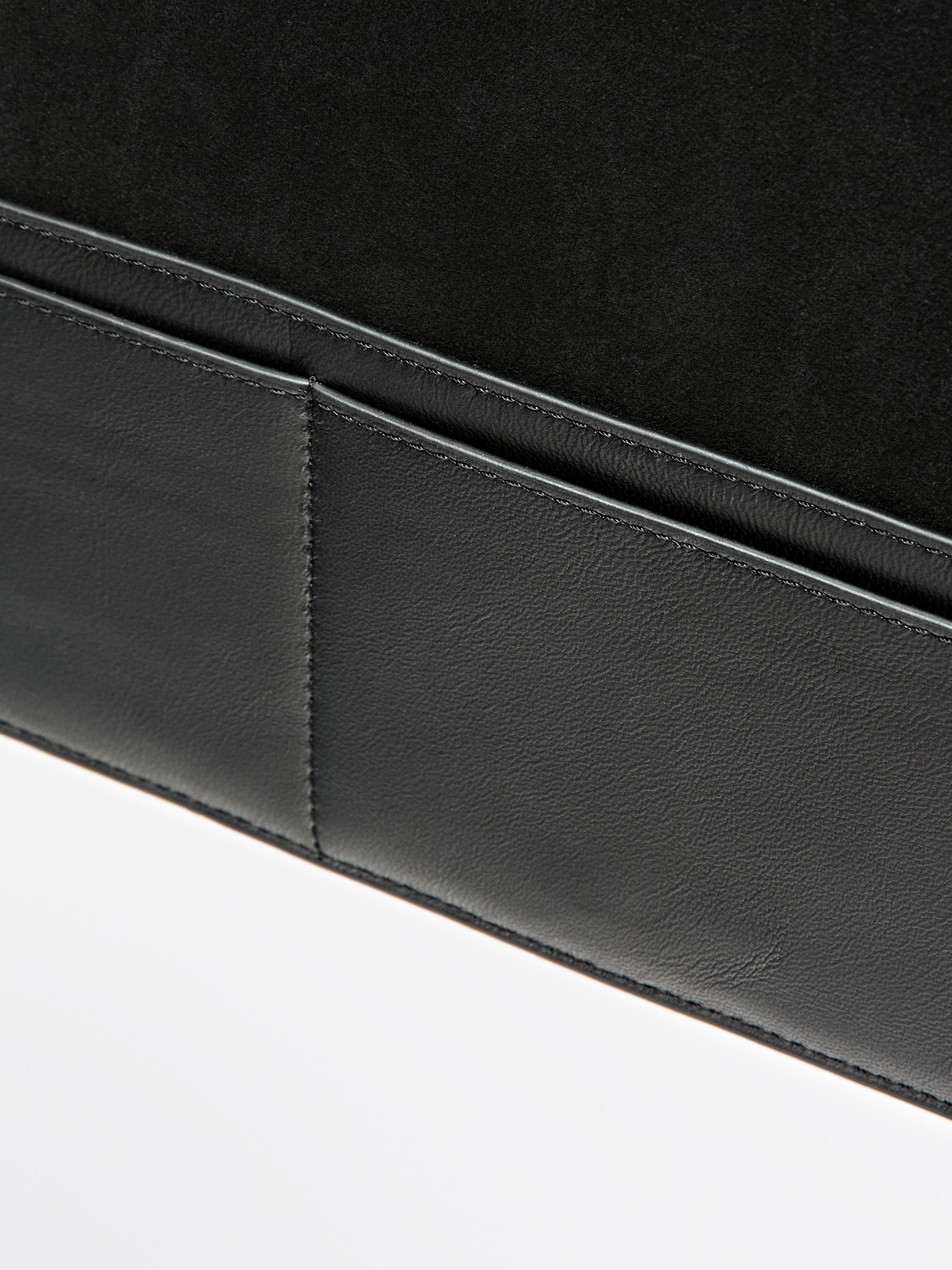 Nappa leather notebook cover — BLACK